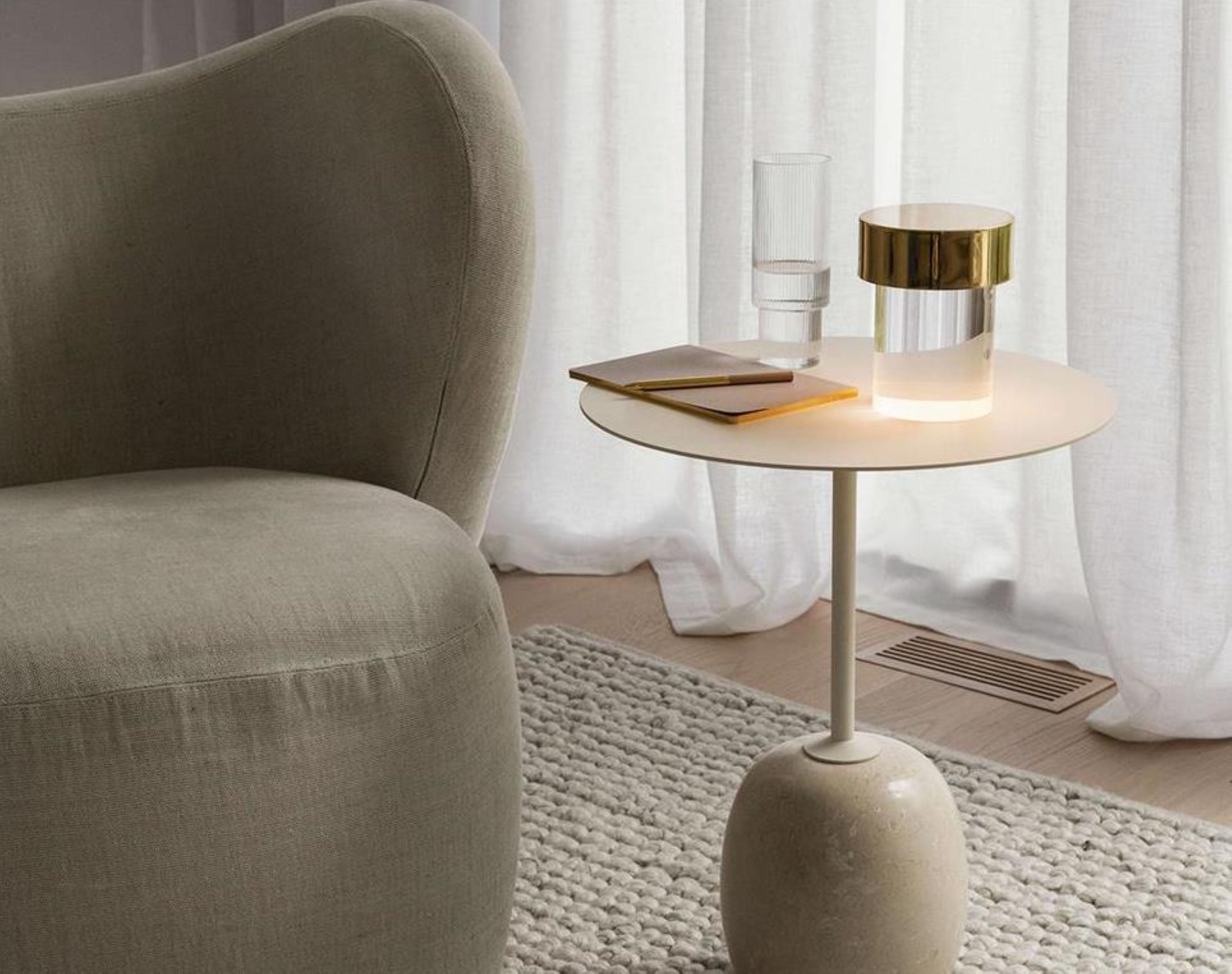 LAST ORDER FLUTED Portable Lamp in Brass