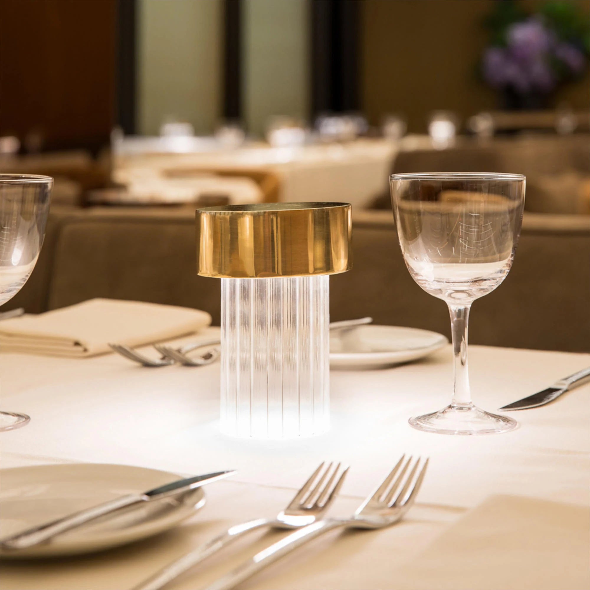 LAST ORDER FLUTED Portable Lamp in Brass