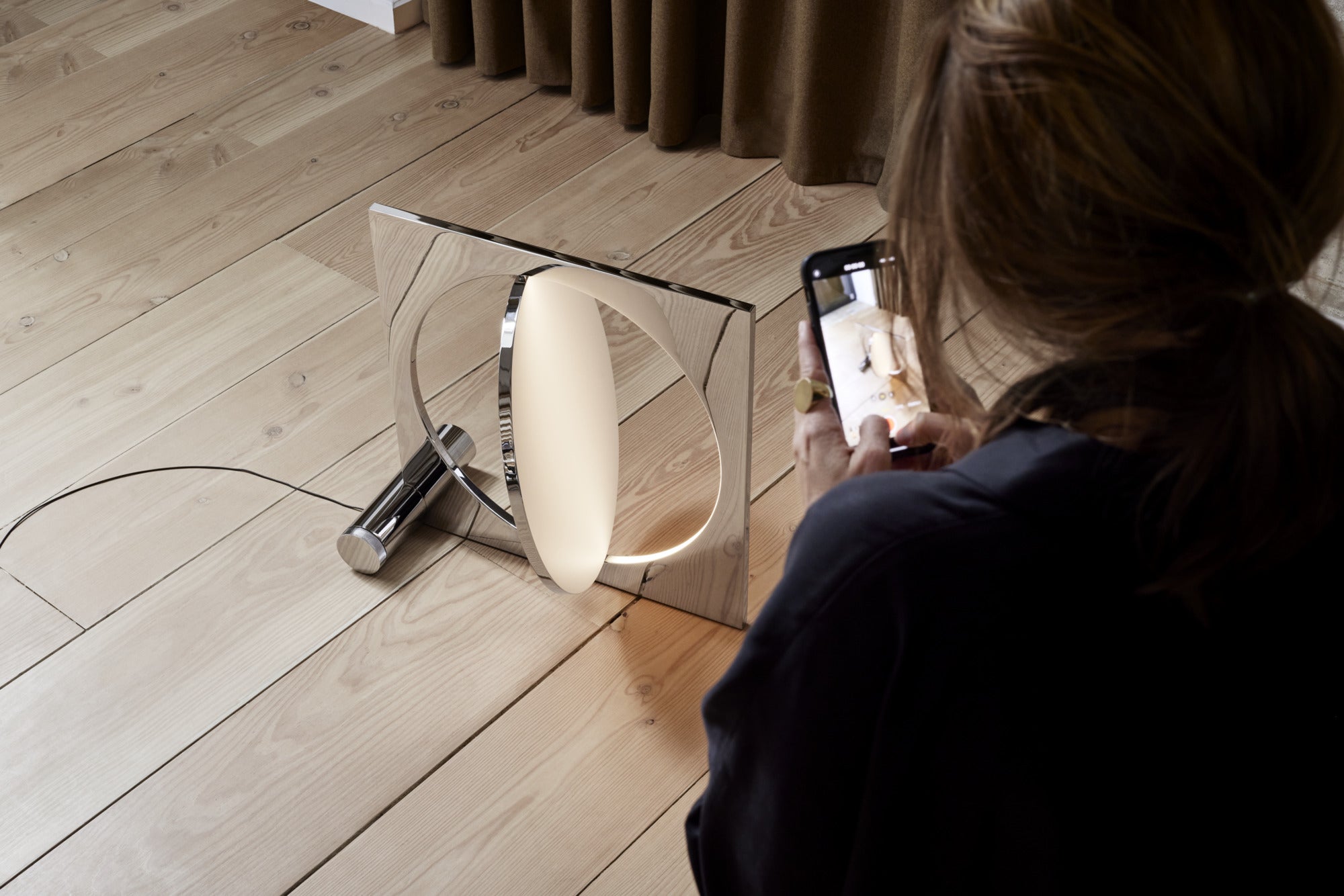 MOONSETTER chrome floor lamp