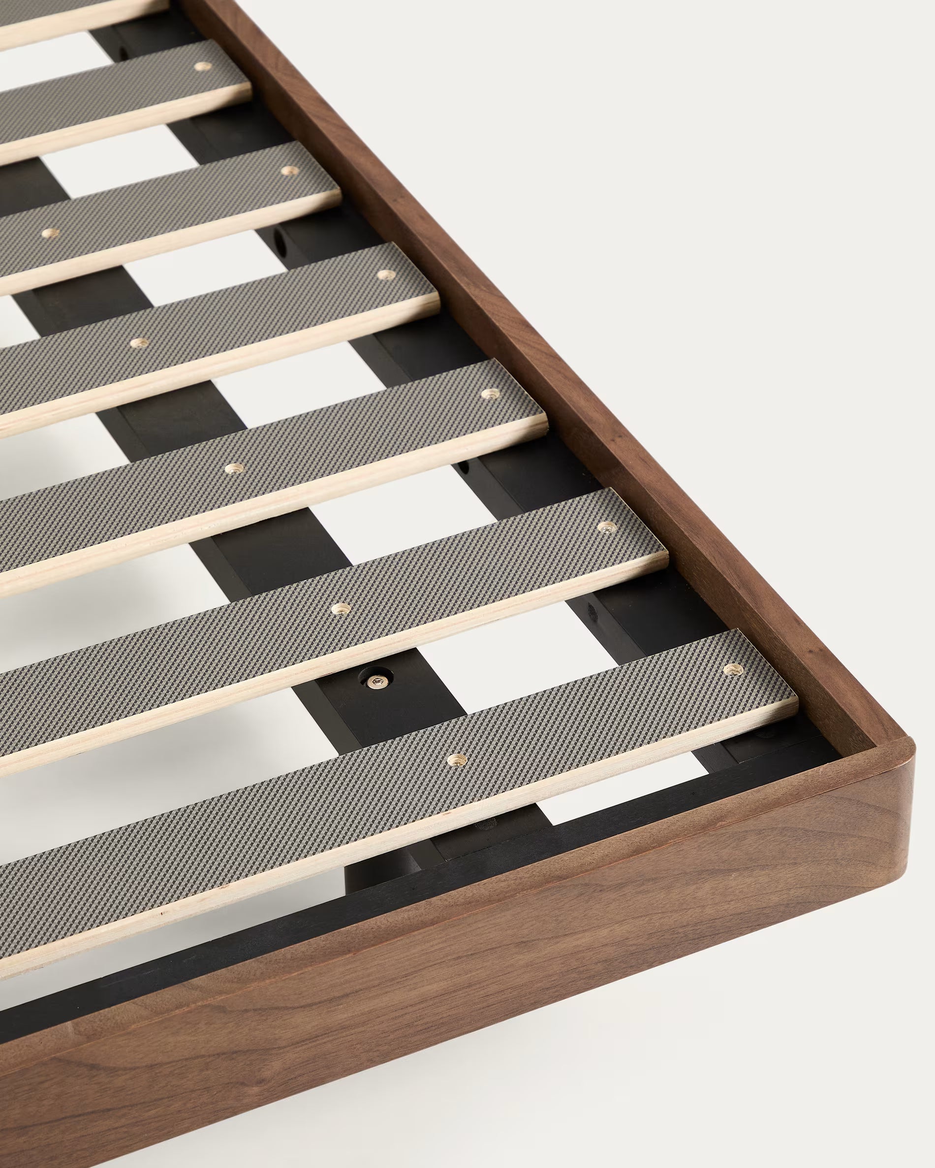 Bettgestell NORLEN dunkelbraun Nussbaumfurnier