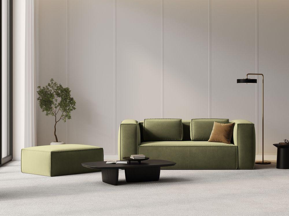 Velvet 2-seater sofa MACKAY light green