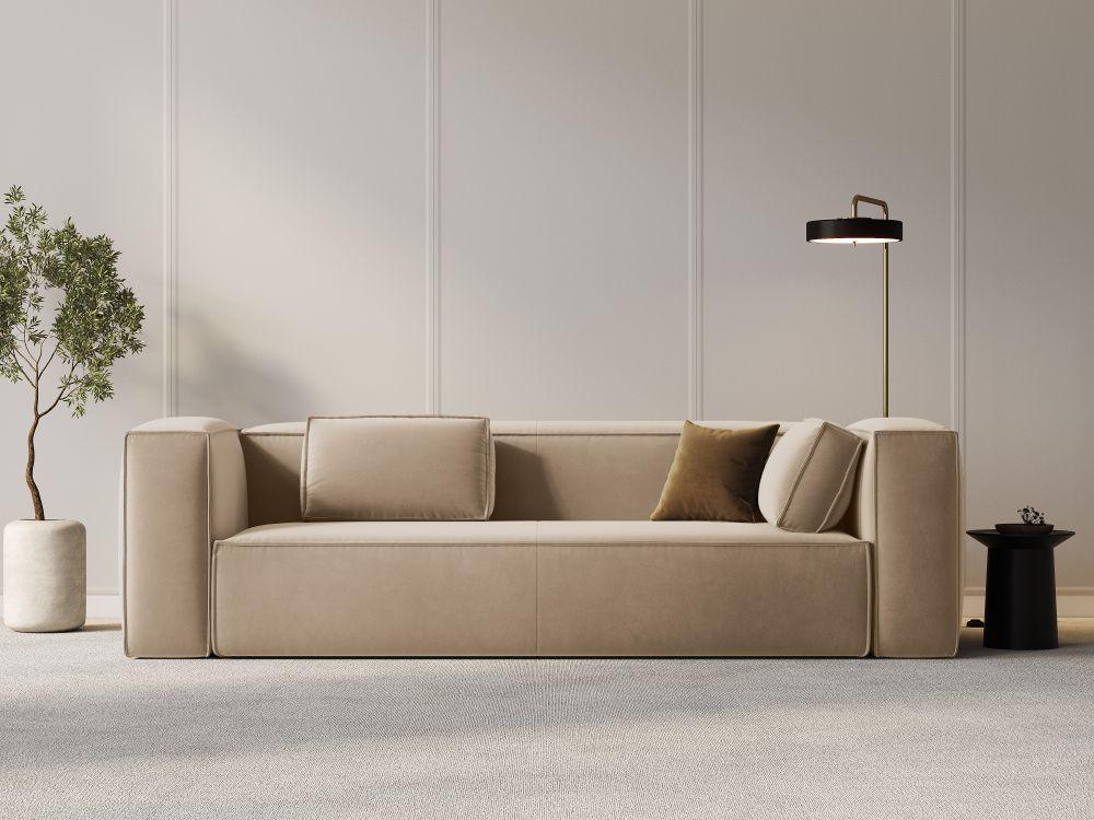 Velvet 4-seater sofa MACKAY sand