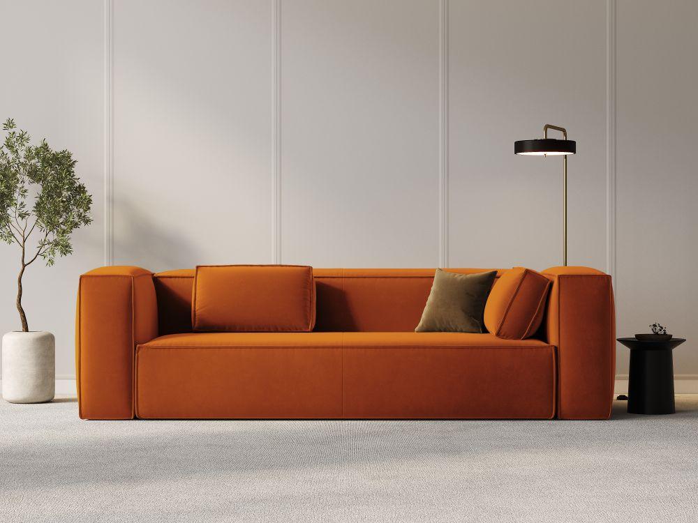 Velvet 4-seater sofa MACKAY terracotta