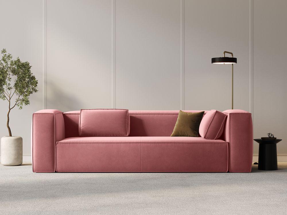 Velvet 4-seater sofa MACKAY salmon