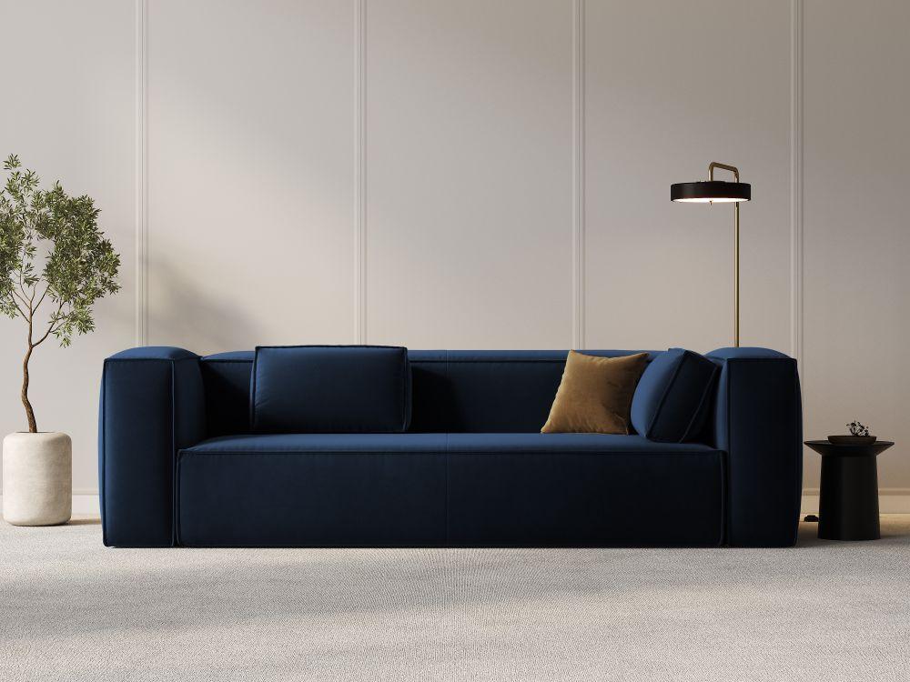 Velvet 4-seater sofa MACKAY royal blue