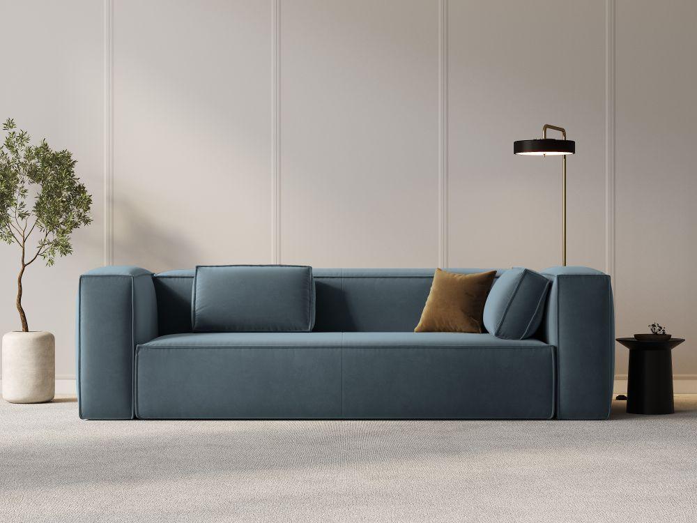 Velvet 4-seater sofa MACKAY blue