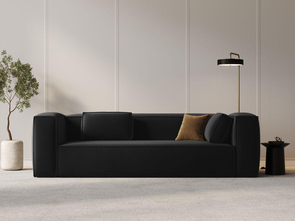 Velvet 4-seater sofa MACKAY black