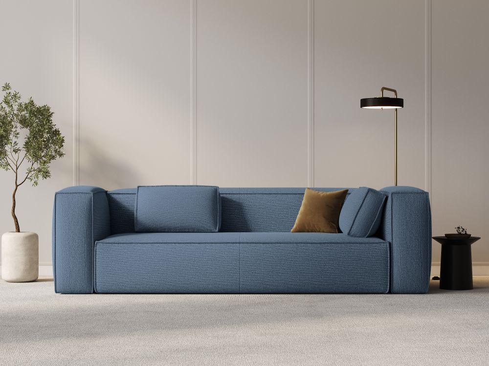 4-seater sofa MACKAY blue boucle