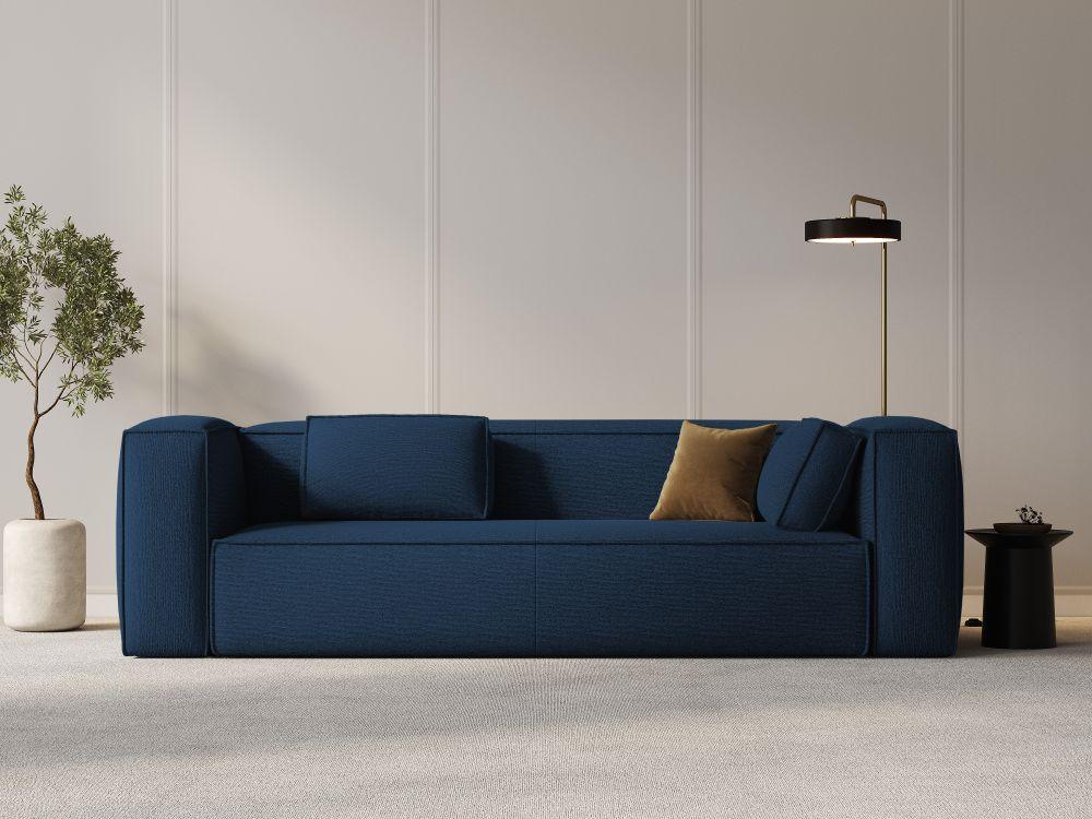 4-seater sofa MACKAY dark blue boucle