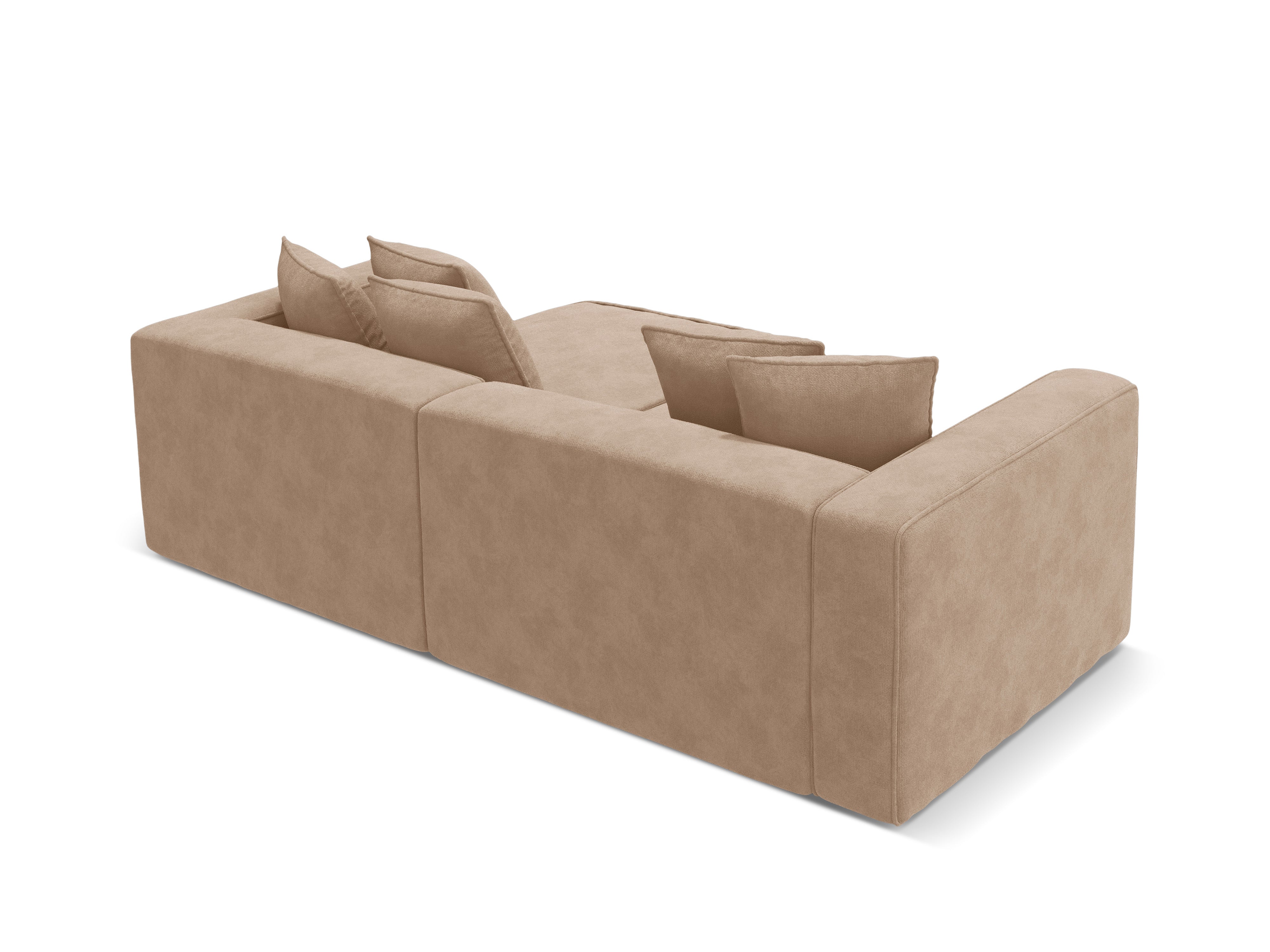 Samt-Ecksofa rechts mit Schlaffunktion RIBES dunkelbeige