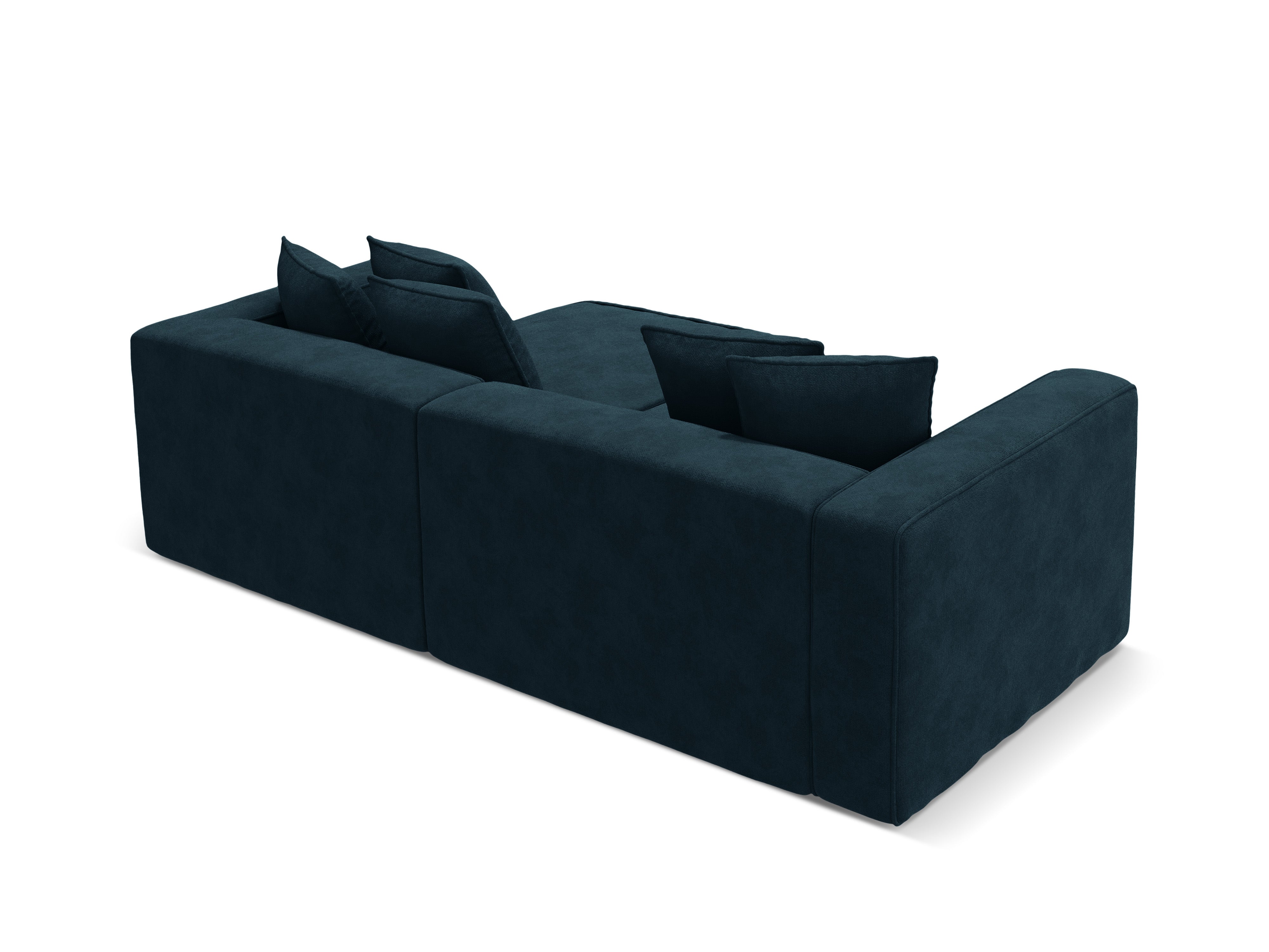 Samt-Ecksofa rechts mit Schlaffunktion RIBES petrolblau