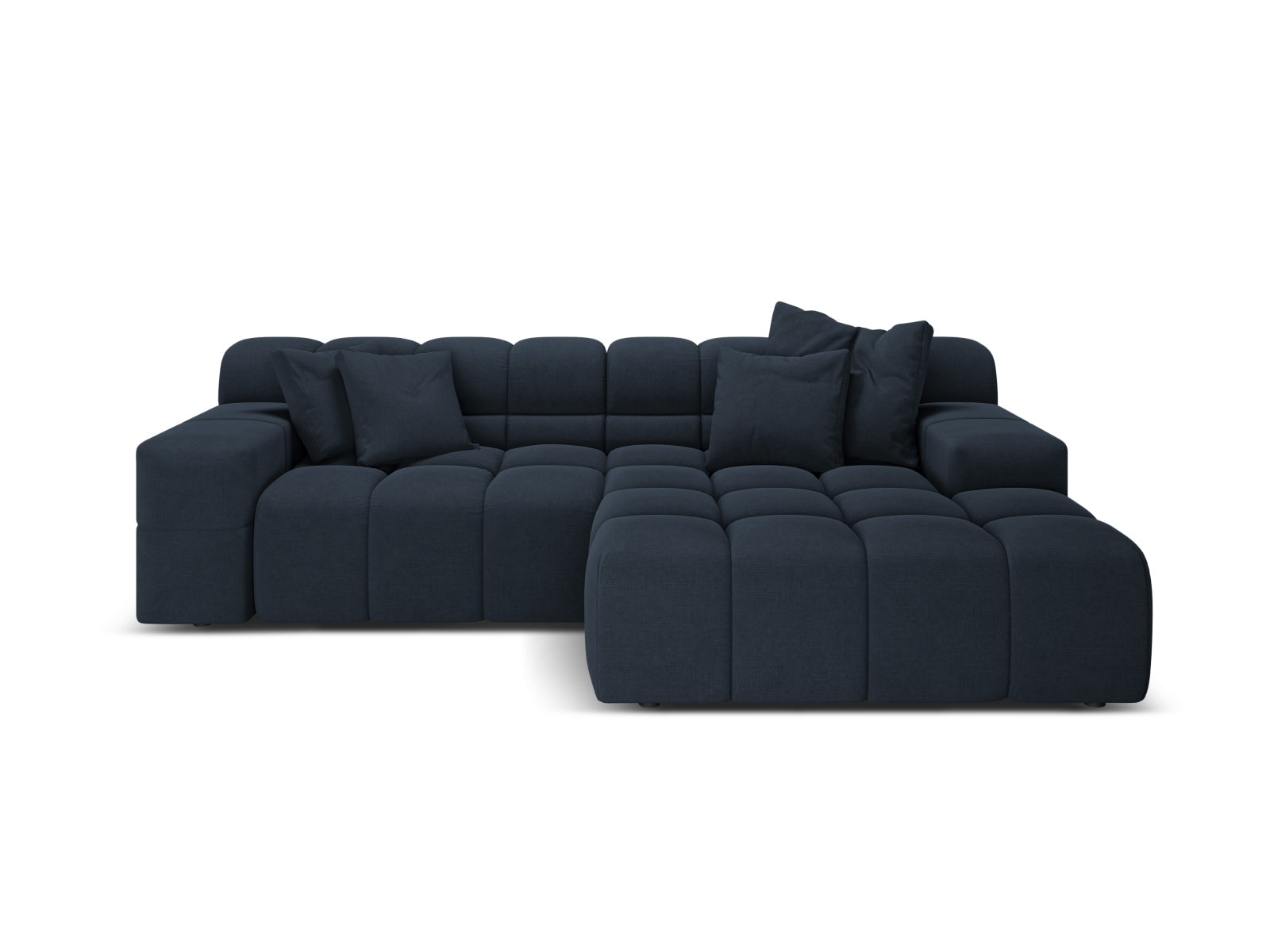 Right-facing 2-seater sofa AGAVE navy chenille