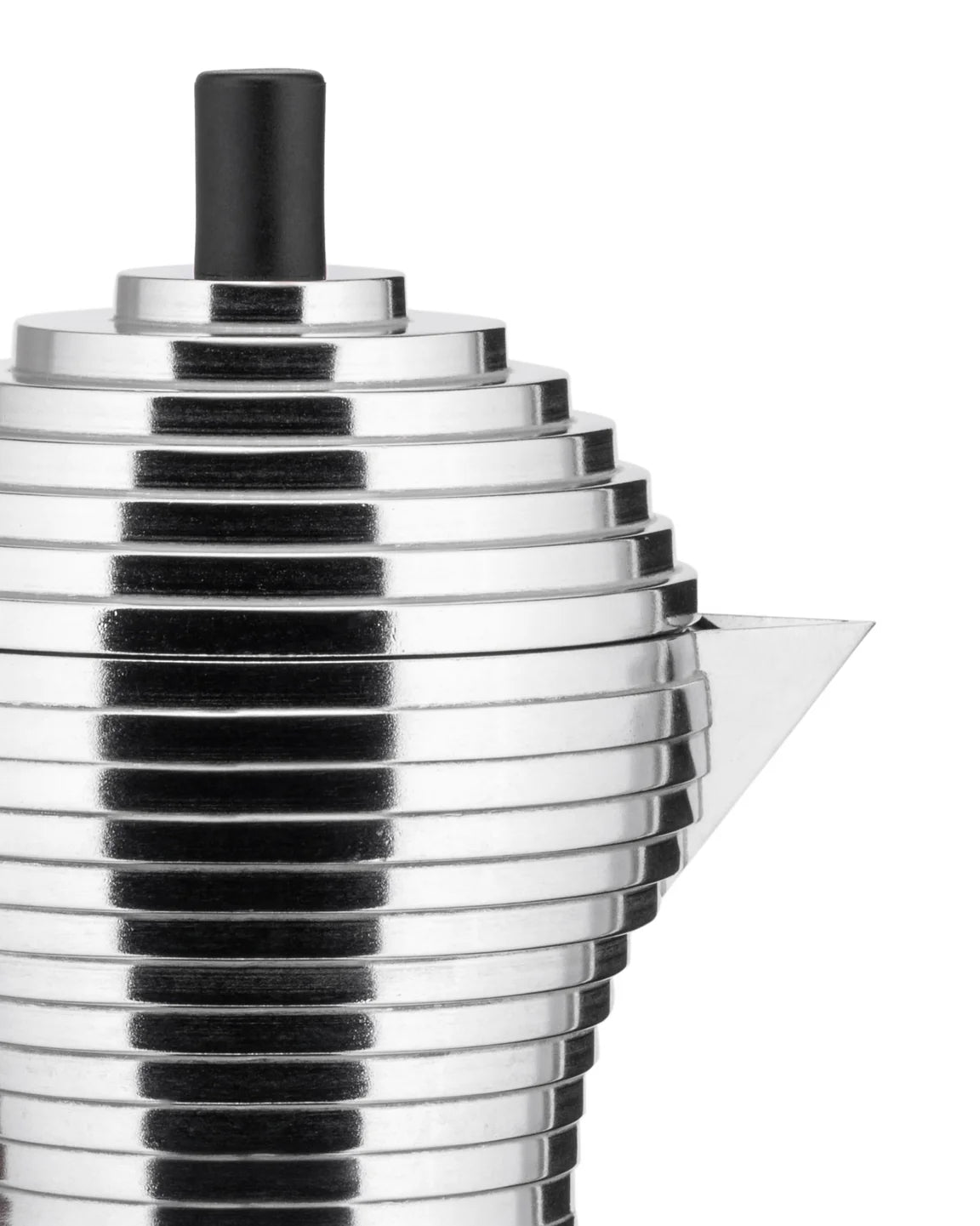 Pulcry -Kaffeemaschine Silber mit Schwarz