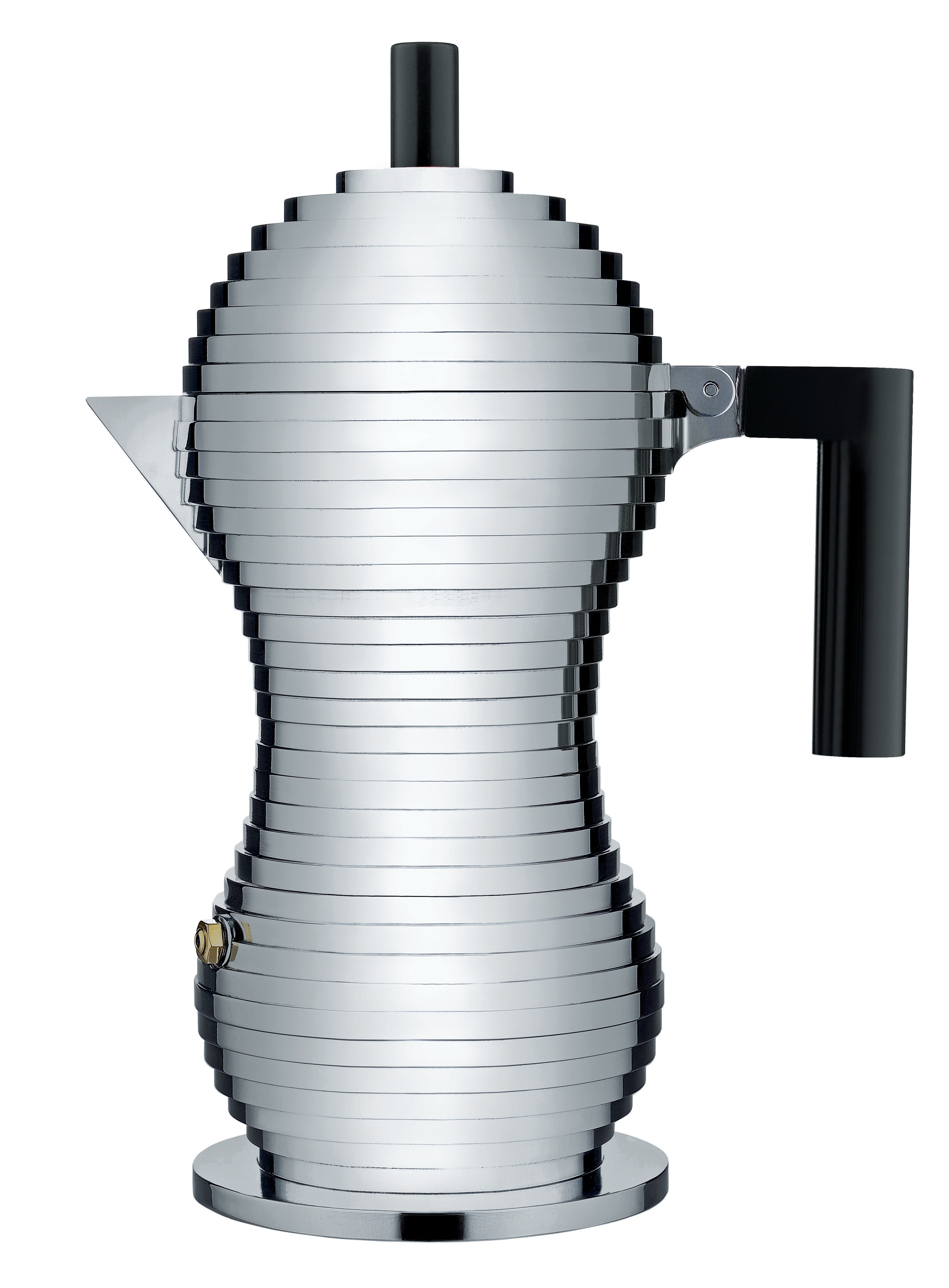 Pulcry -Kaffeemaschine Silber mit Schwarz