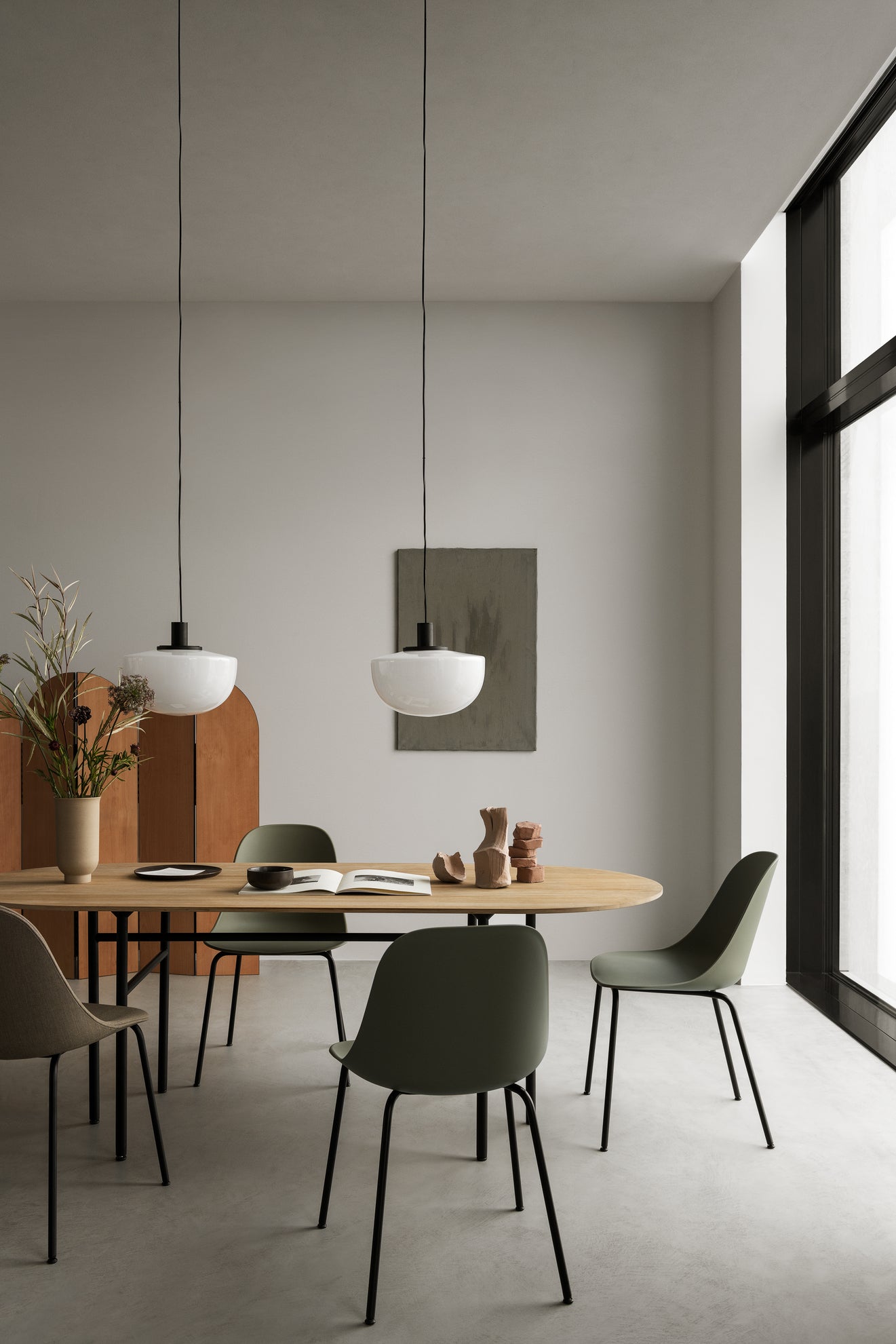 Pendelleuchte BANK opaleszierendes Glas