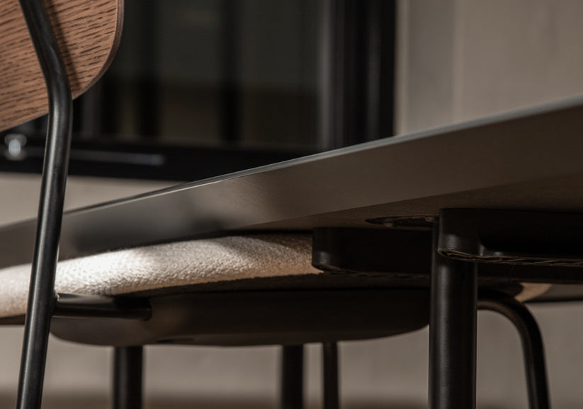CO Chair beige boucle with chrome base