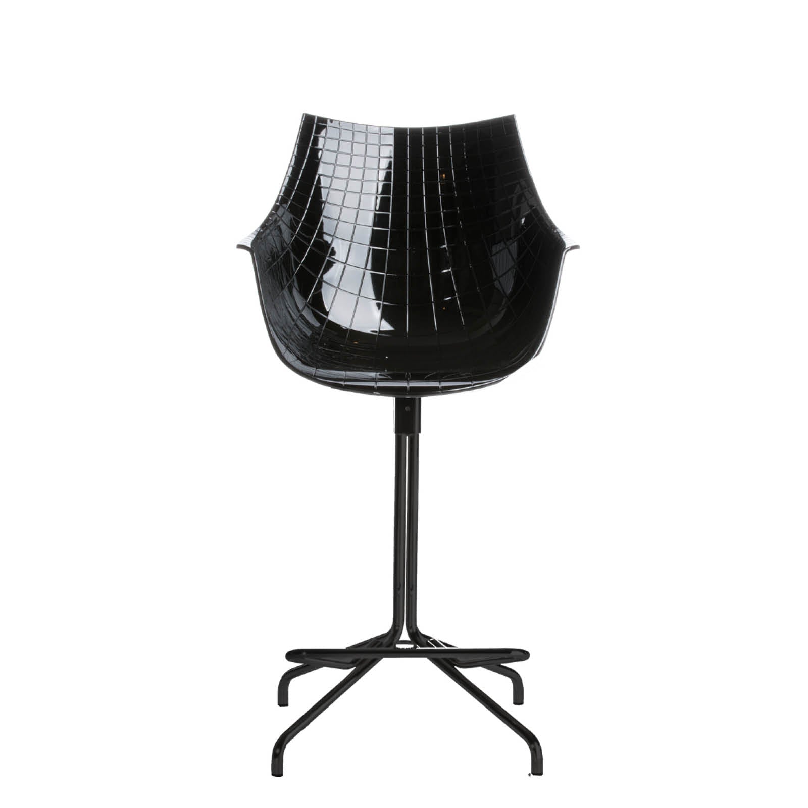 Black Meridiana Hocker mit einer schwarzen Basis