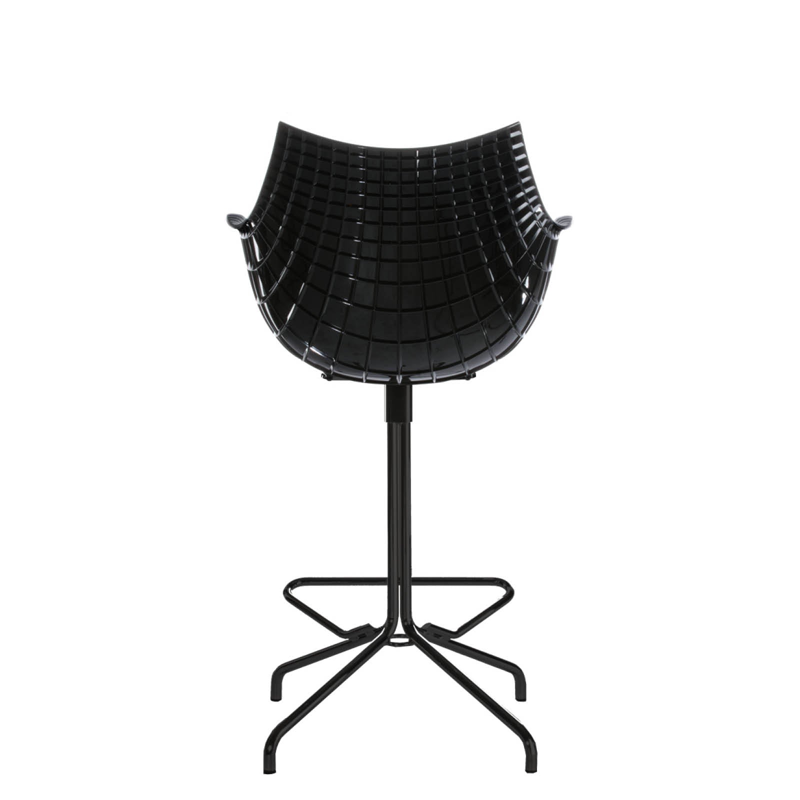 Black Meridiana Hocker mit einer schwarzen Basis