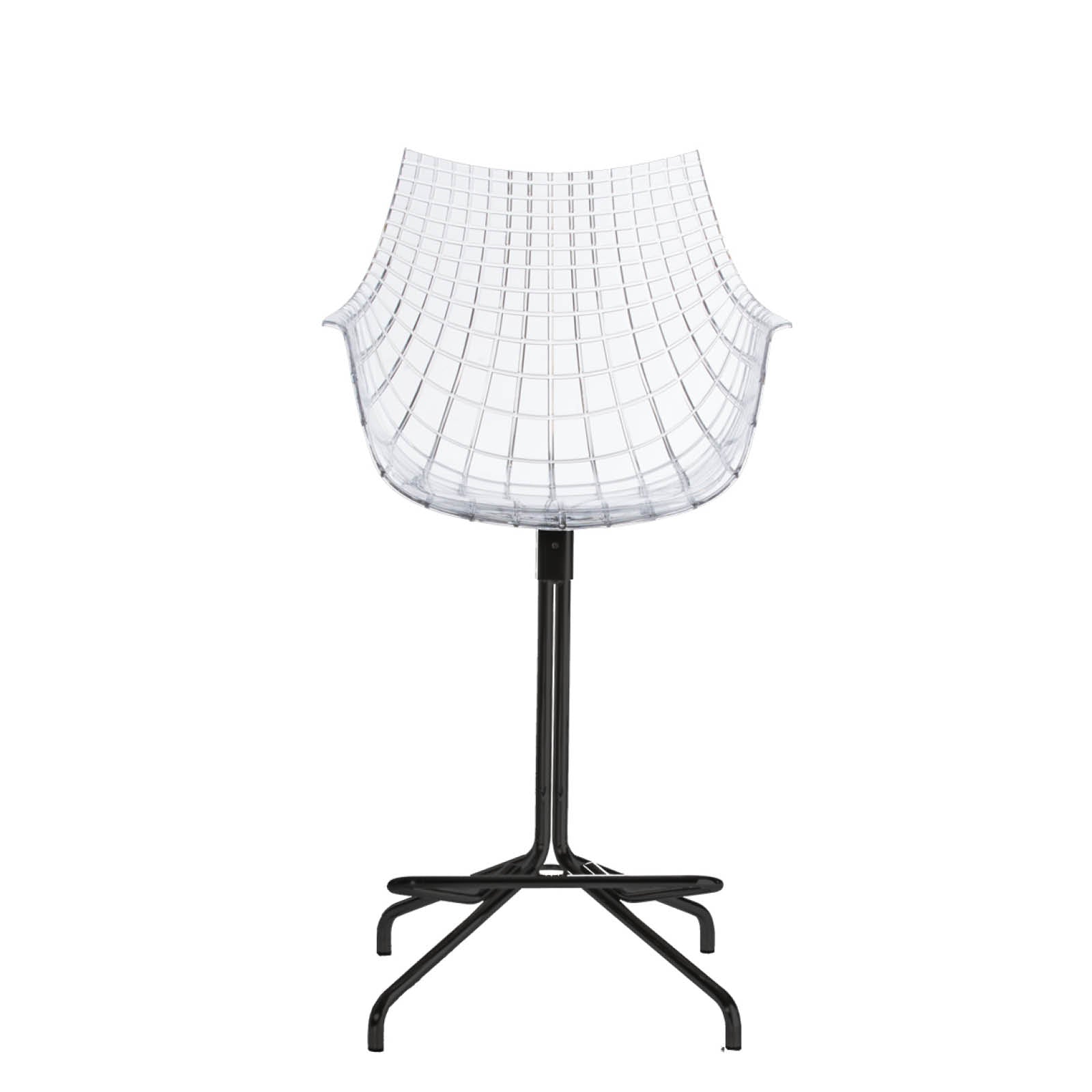 Transparent Meridiana Hocker with a black base