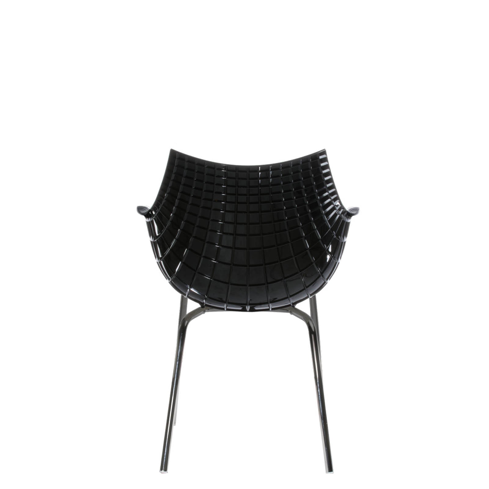 Black Meridiana chair with a chrome base