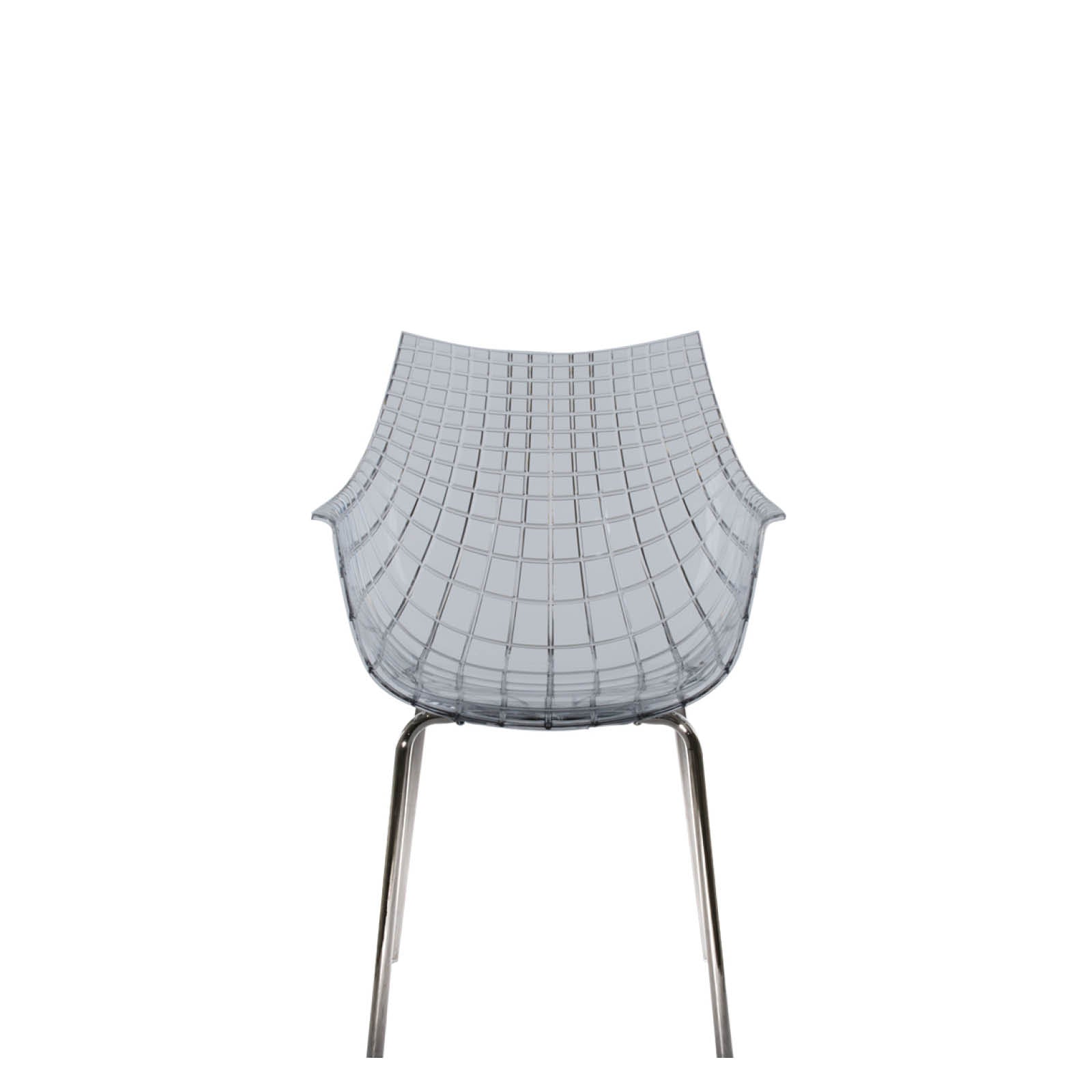 Meridiana chair smoked with a chrome base