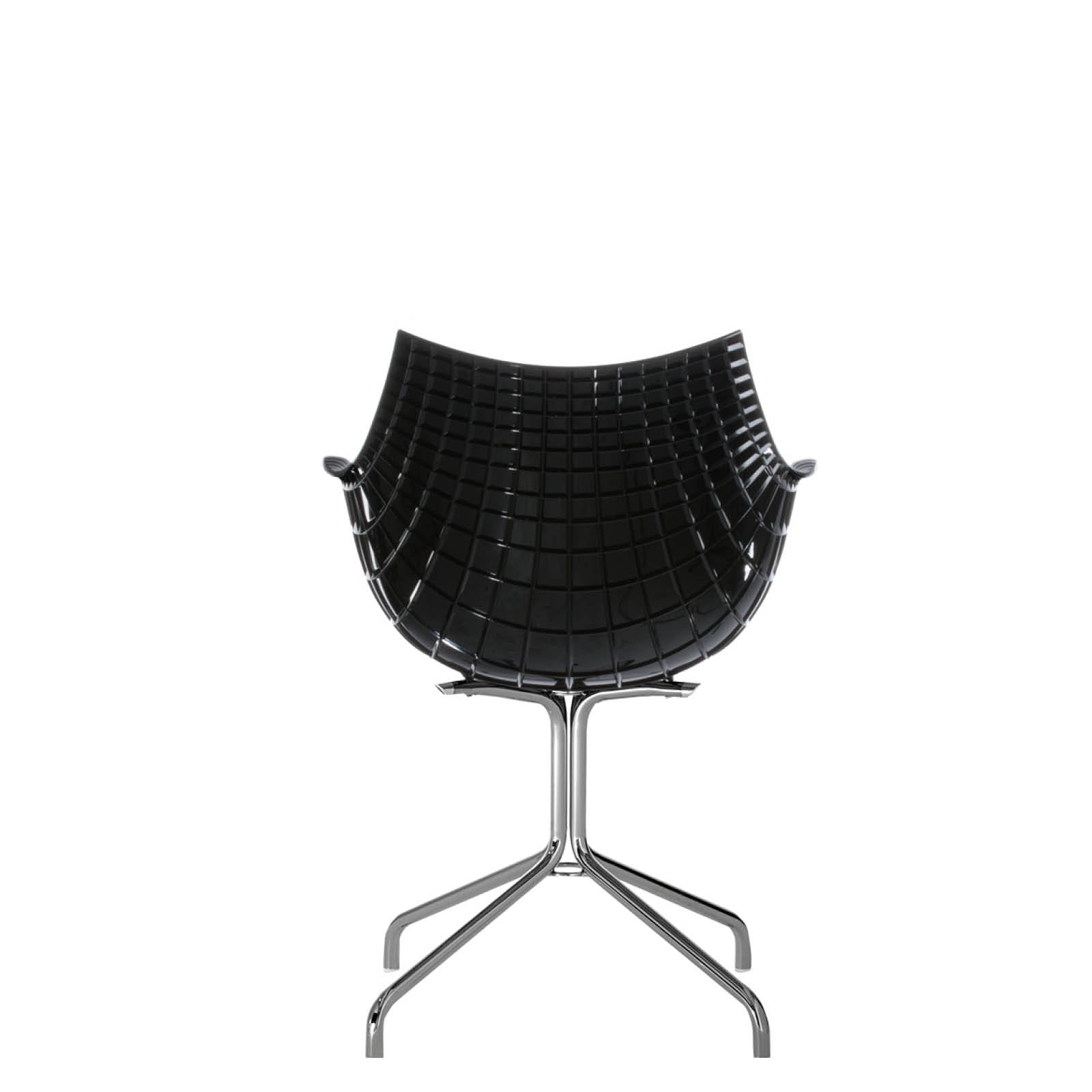 Black Meridiana chair with a chrome base