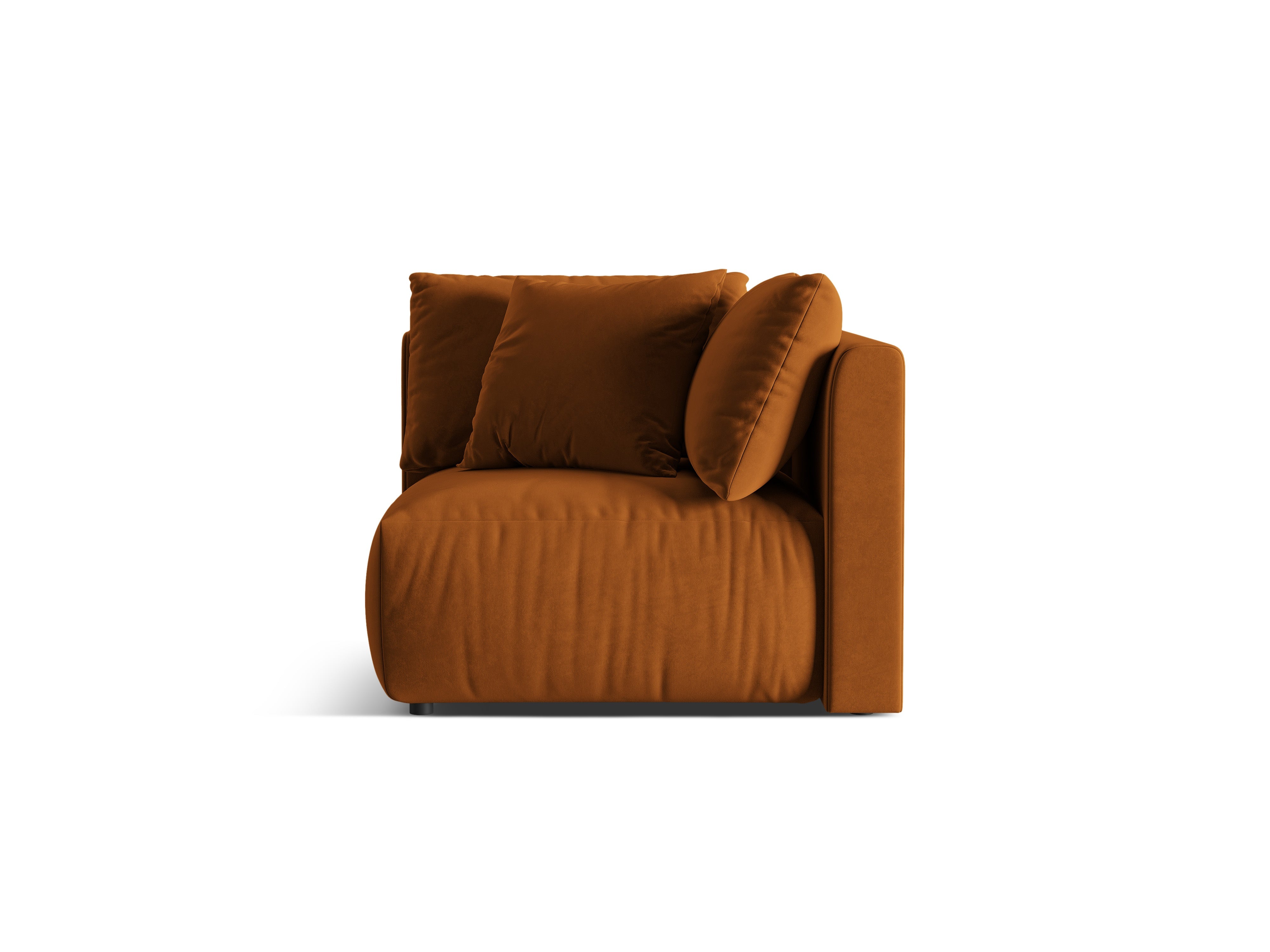 Velvet modular sofa CHRIS - corner element terracotta
