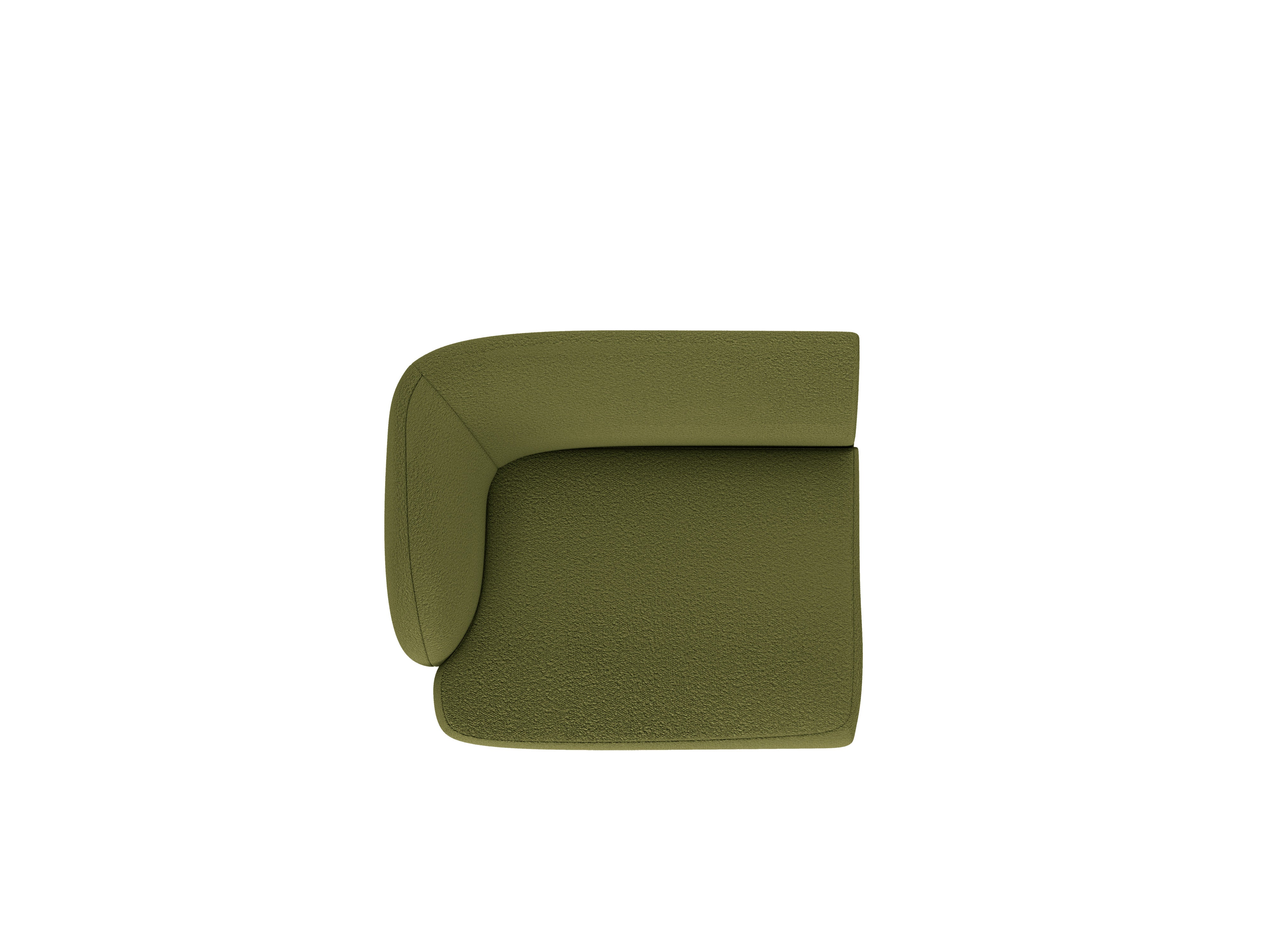 MILEY Modular Sofa - Left-Side Module Green Boucle