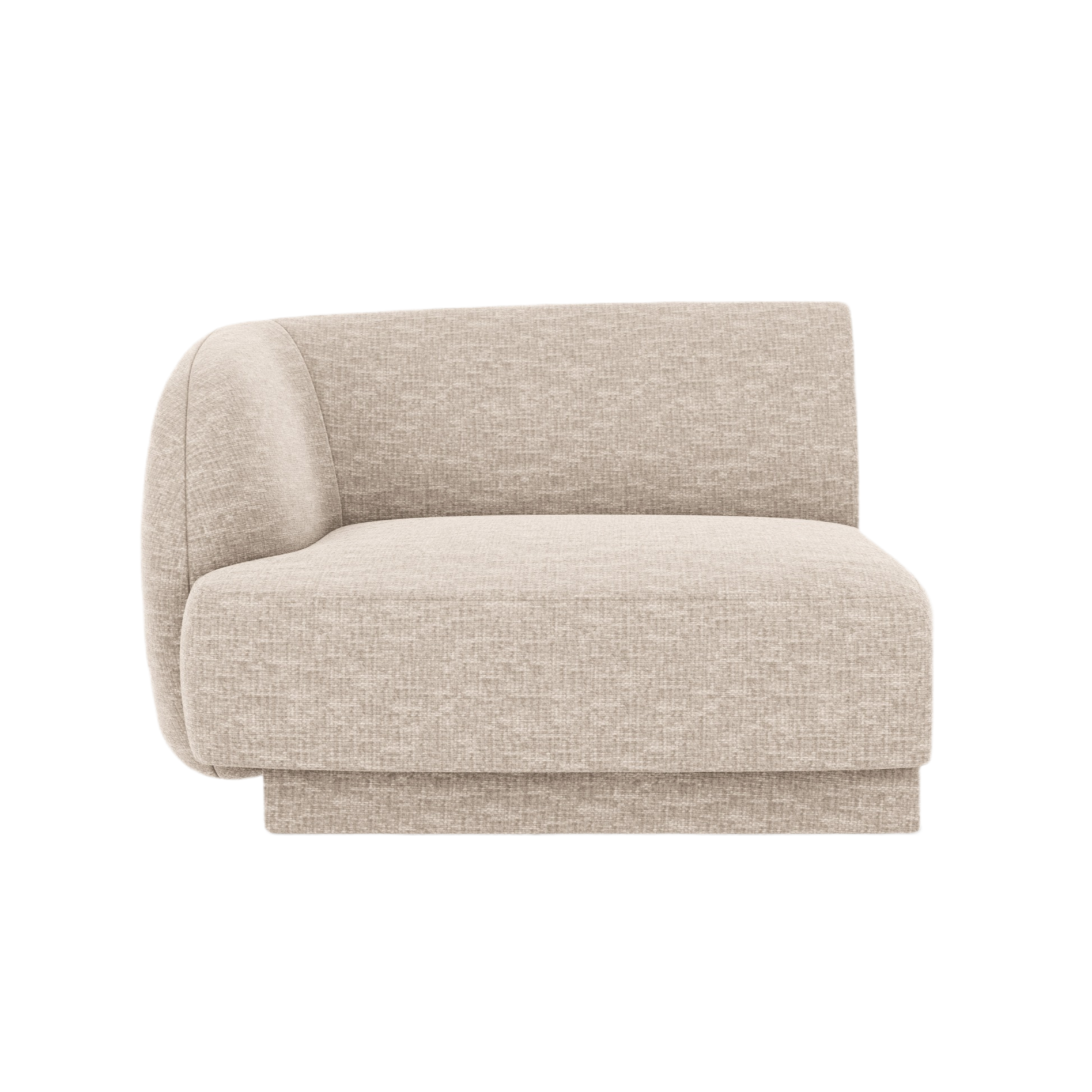 MILEY Modular Sofa - Left-Side Module in Beige Silky Chenille