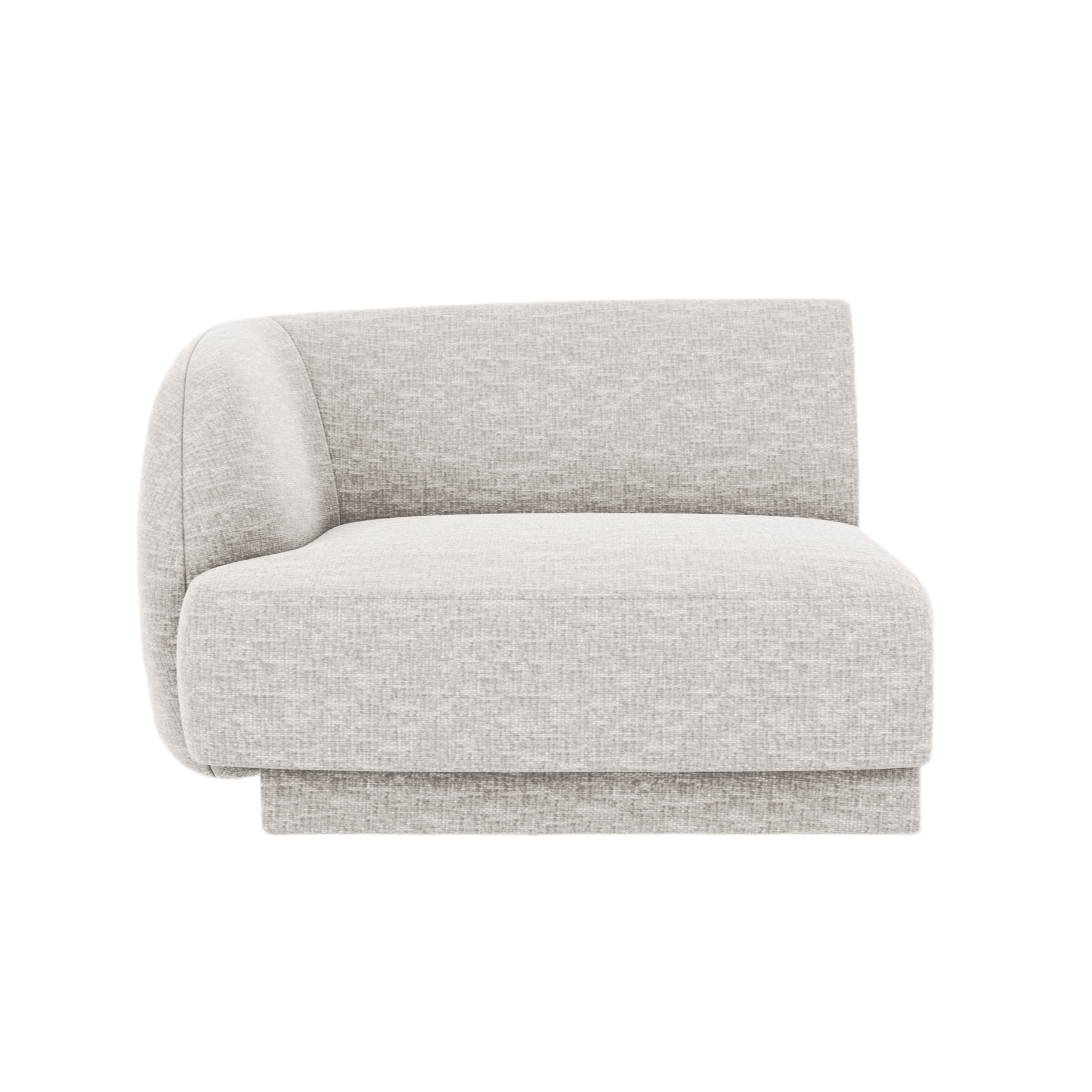 MILEY Modular Sofa - Left Module Light Gray Silky Chenille