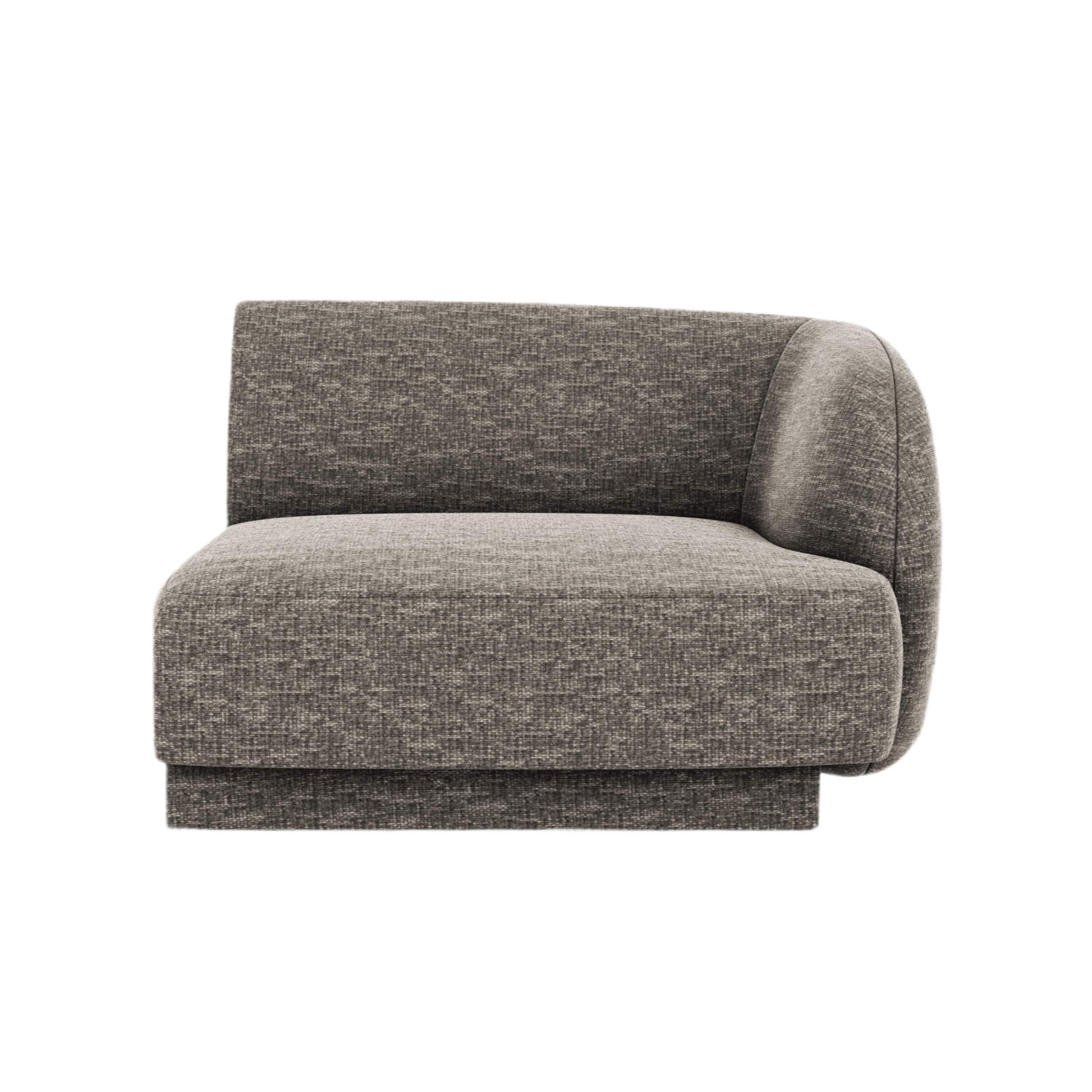 Modulares Sofa MILEY - rechtes Modul graues seidiges Chenille