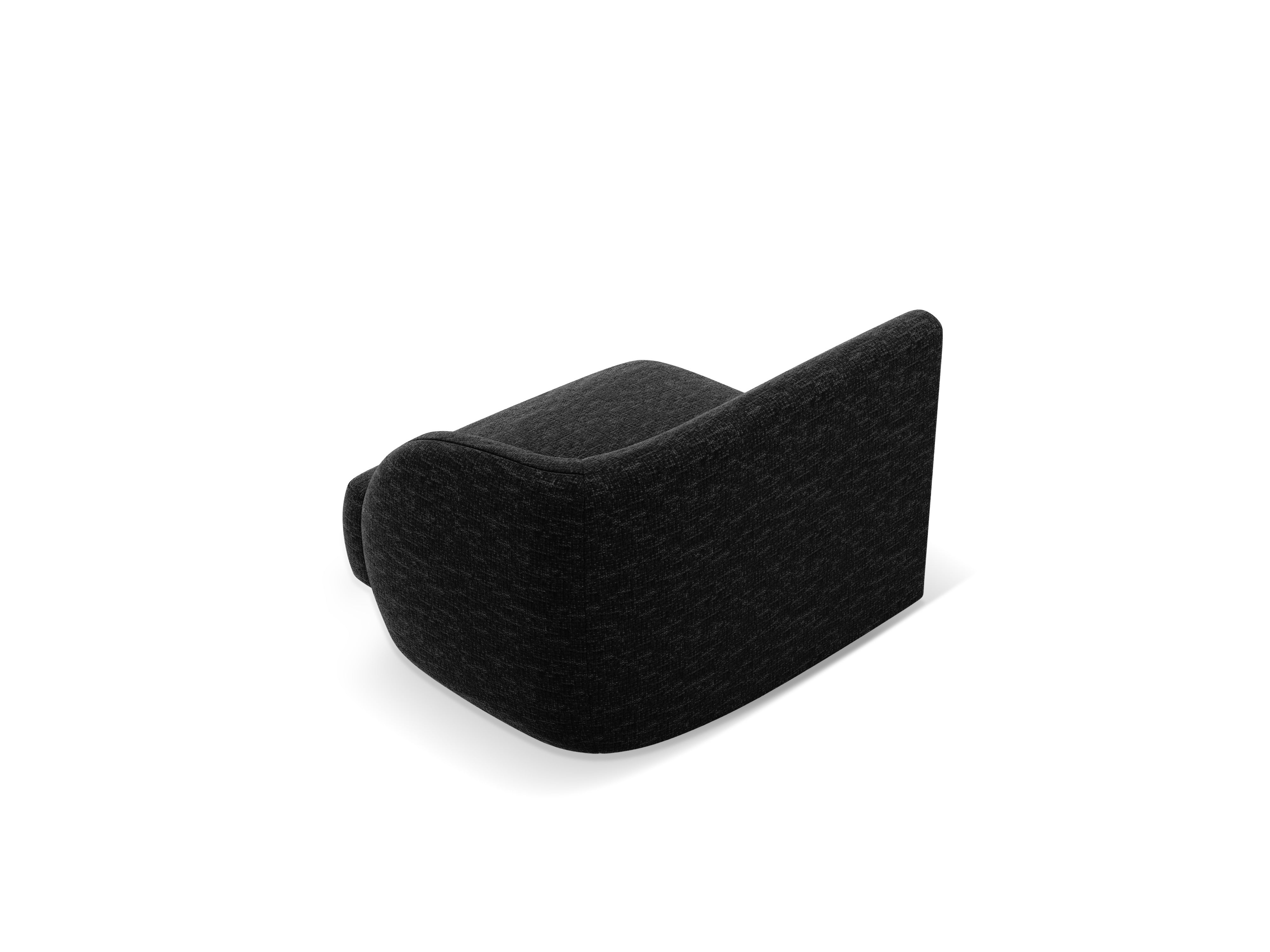 Modulares Sofa MILEY - rechtes Modul aus schwarzem, seidig schimmerndem Chenille