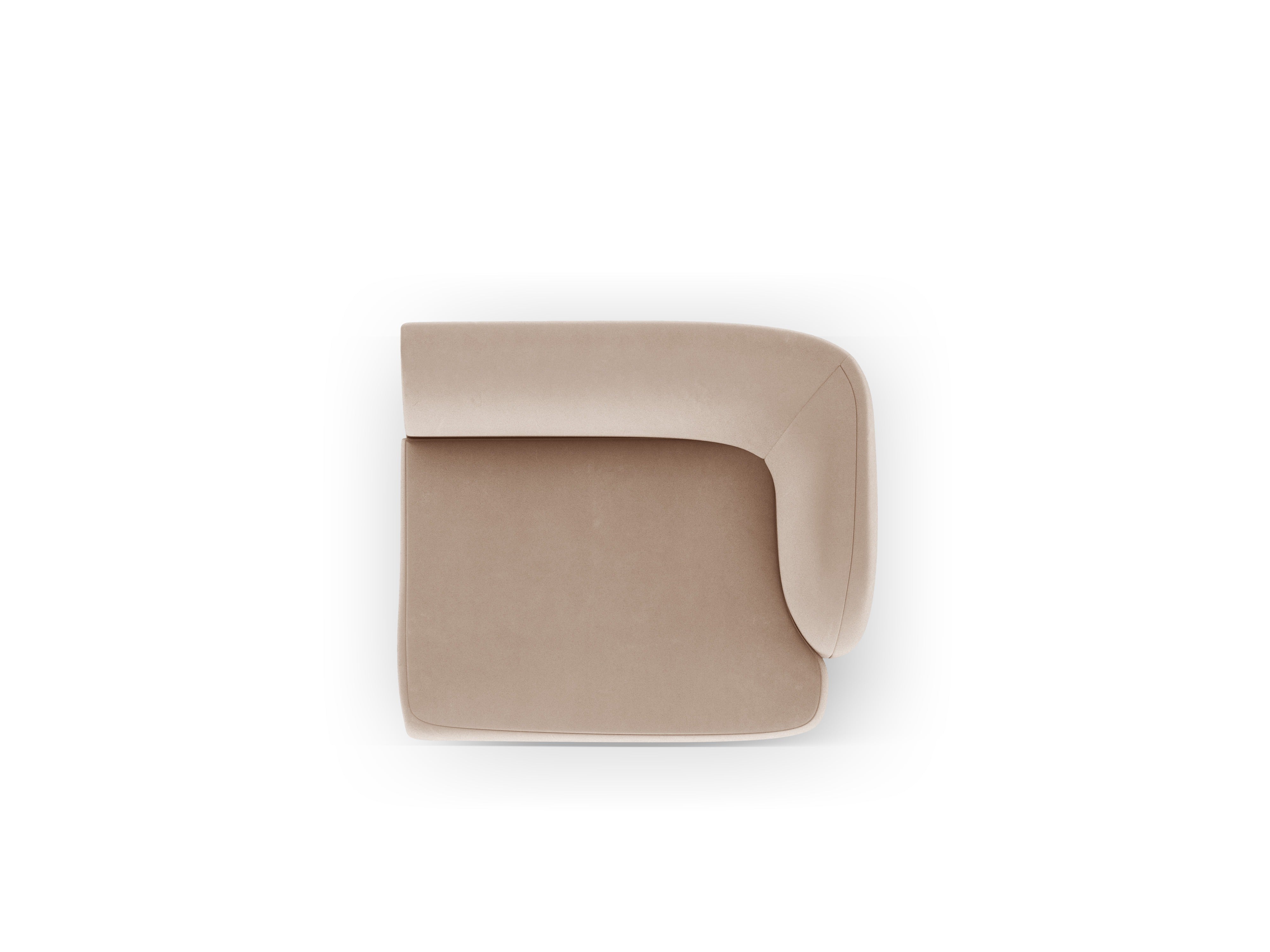 Velvet modular sofa MILEY - right-side module cappuccino