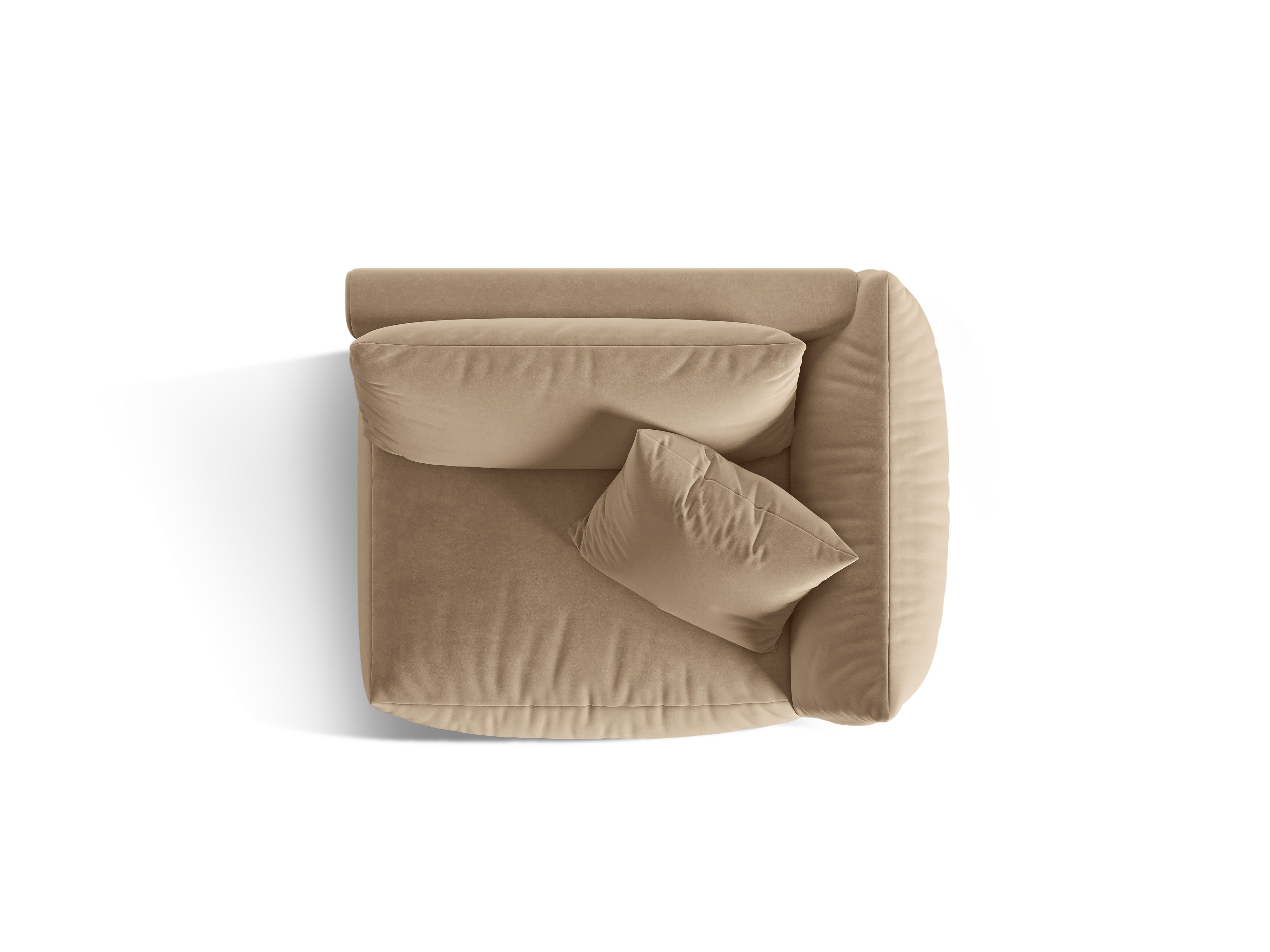 CHRIS Velvet Modular Sofa - Right Side Module Sand