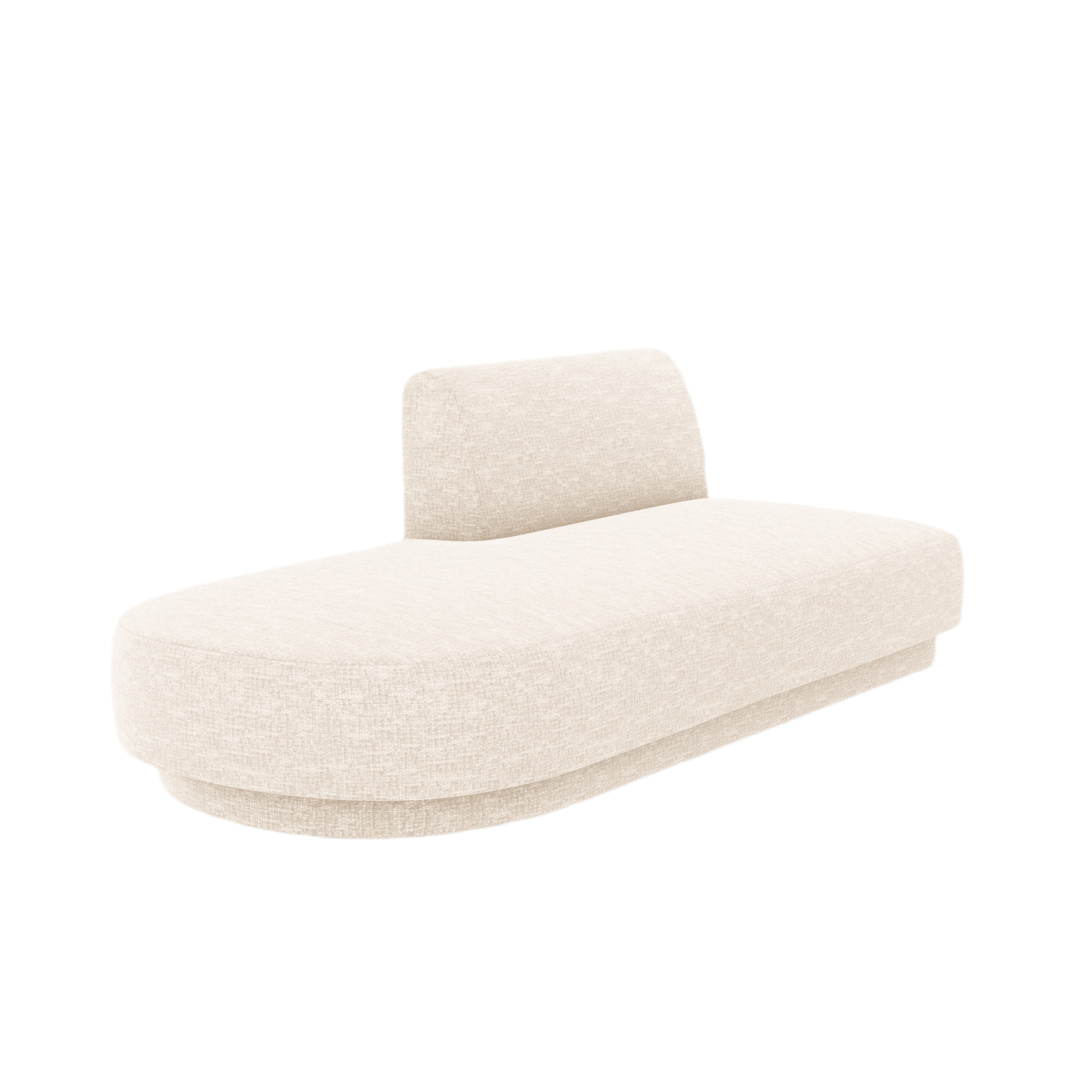 Left-facing 2-seater chaise longue MILEY light beige silky chenille