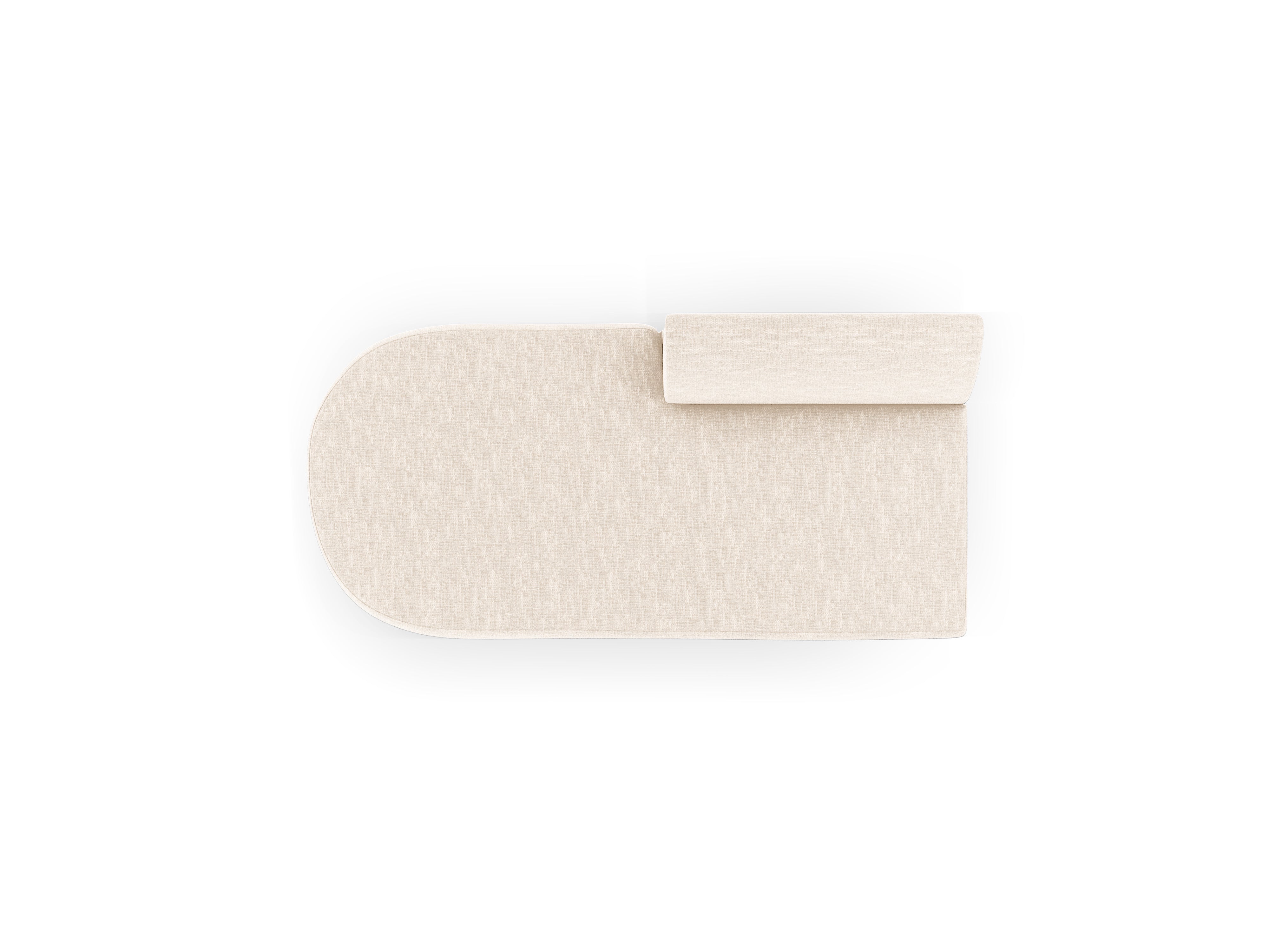 Left-facing 2-seater chaise longue MILEY light beige silky chenille
