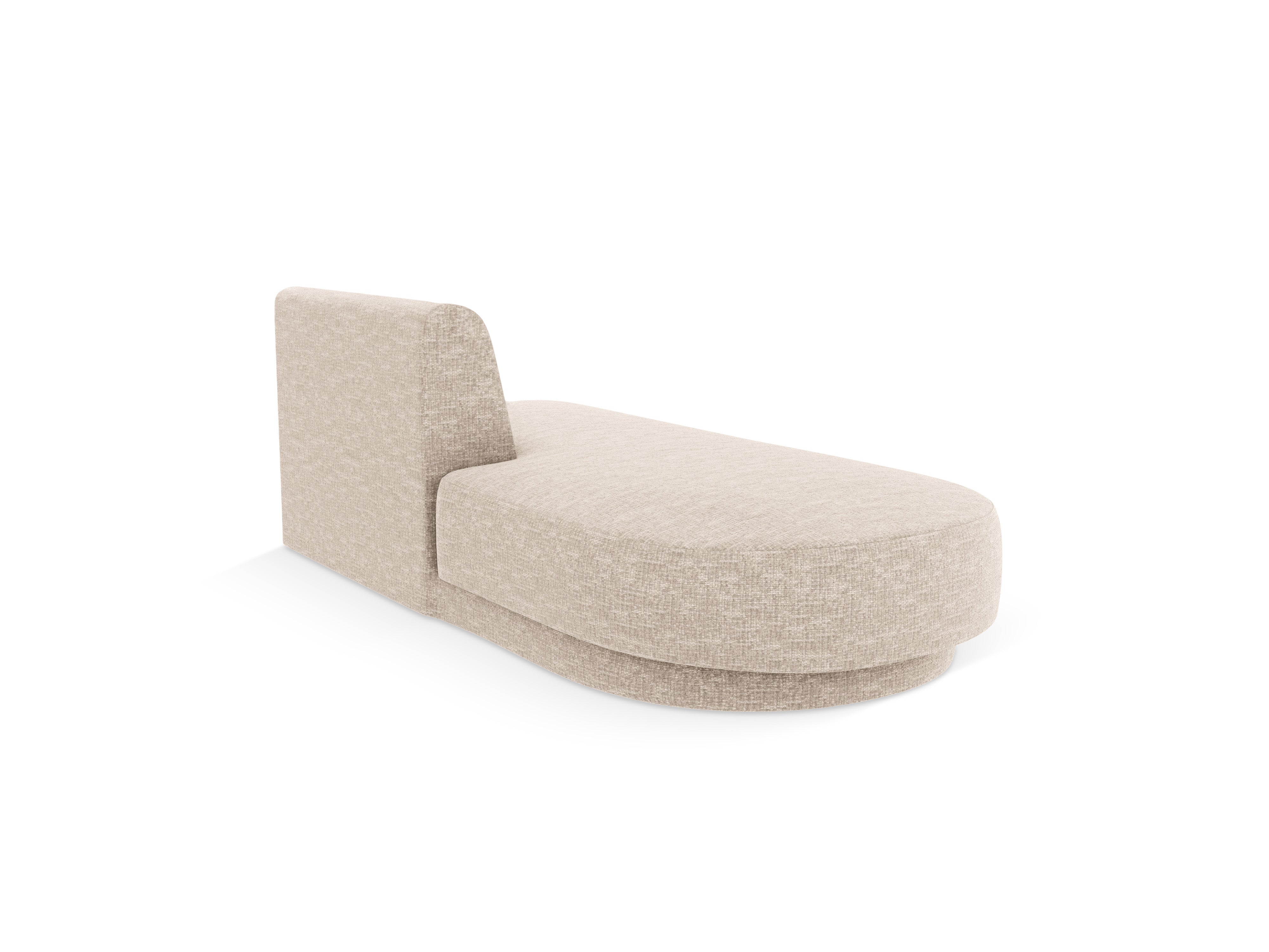 Left-facing 2-seater chaise longue MILEY beige silky chenille