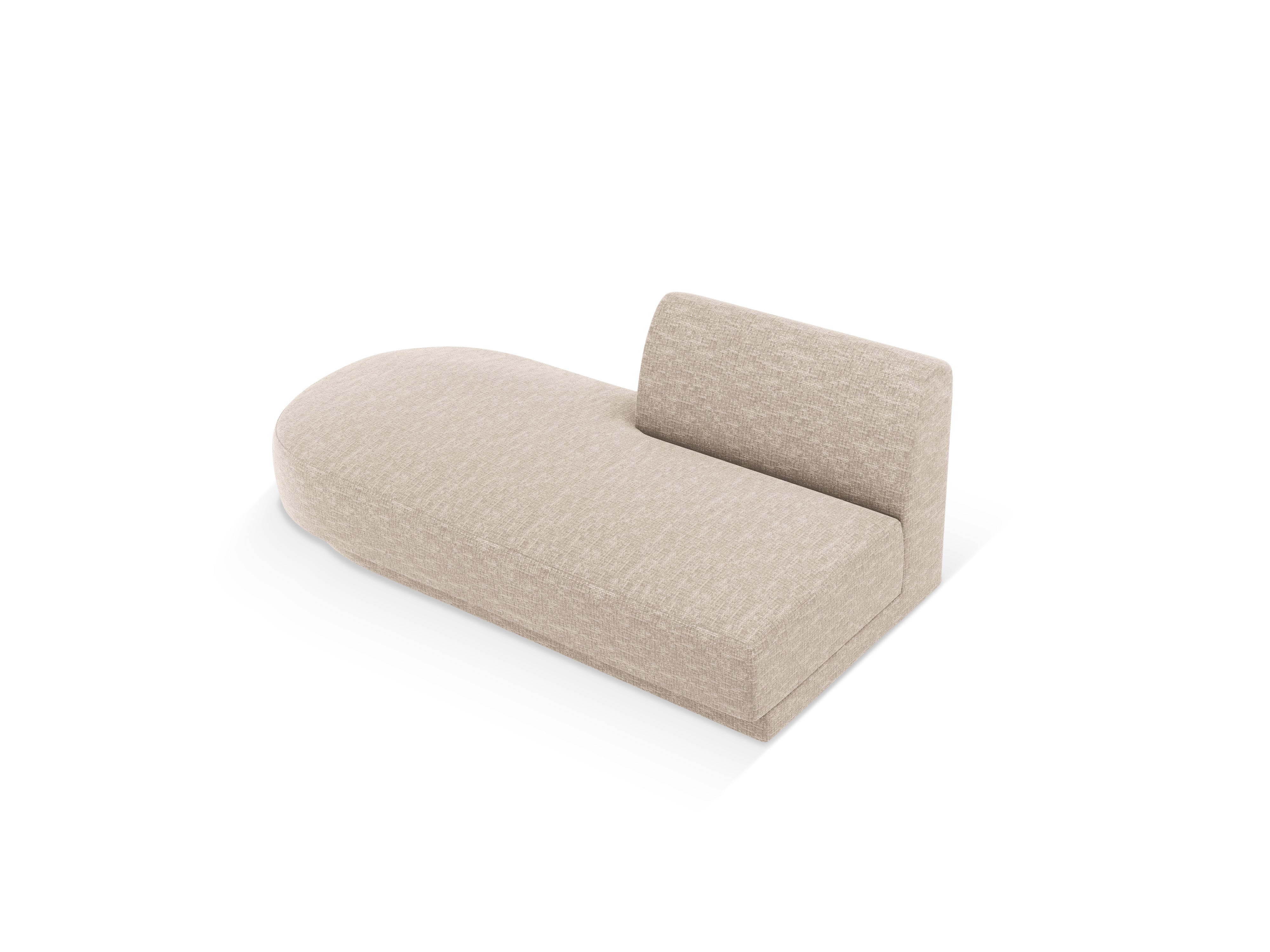 Left-facing 2-seater chaise longue MILEY beige silky chenille