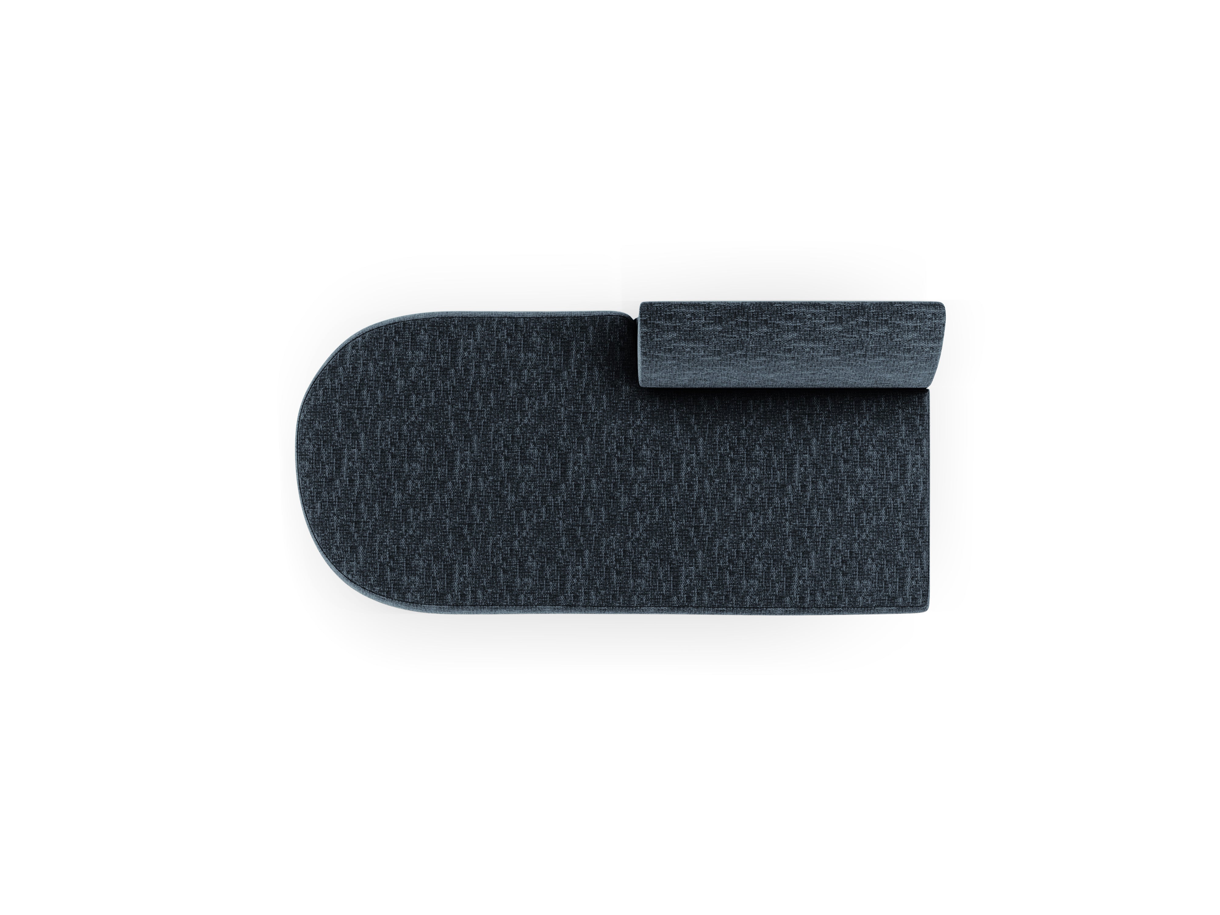 Left-facing 2-seater chaise longue MILEY royal blue silky chenille