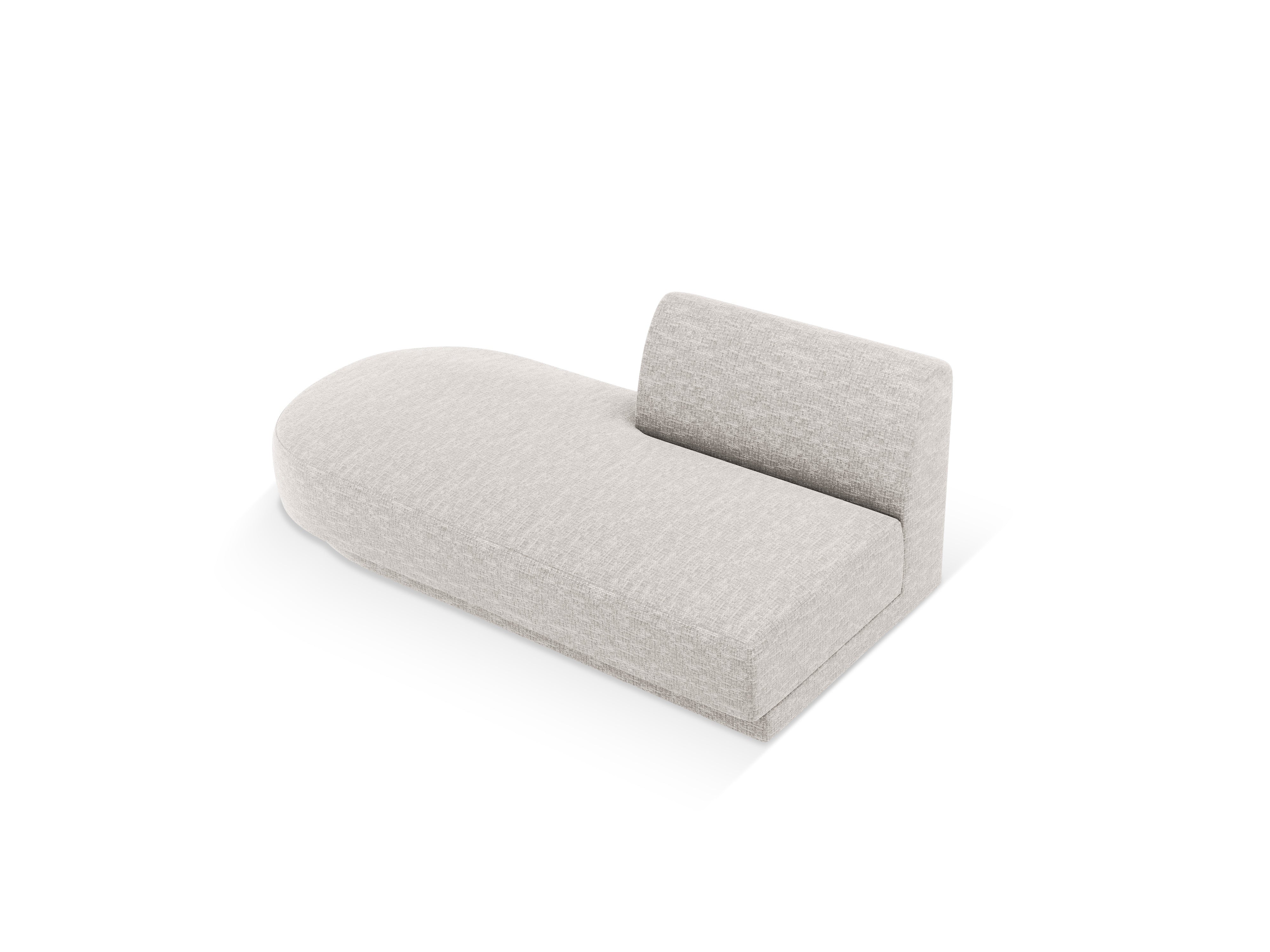 Left-facing 2-seater chaise longue MILEY gray chenille