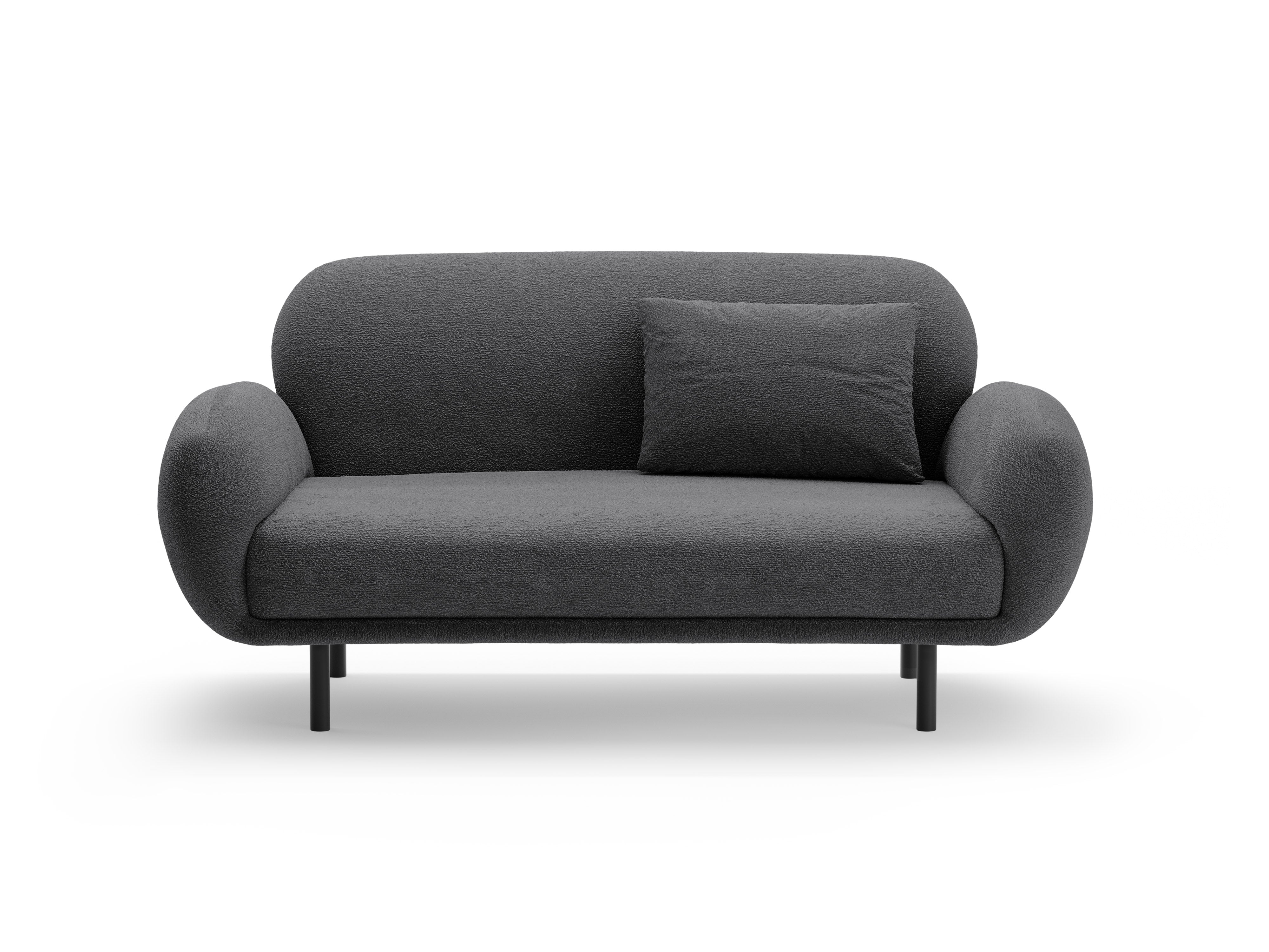 Sofa 2-Sitzer POPPY dunkelgrau Boucle