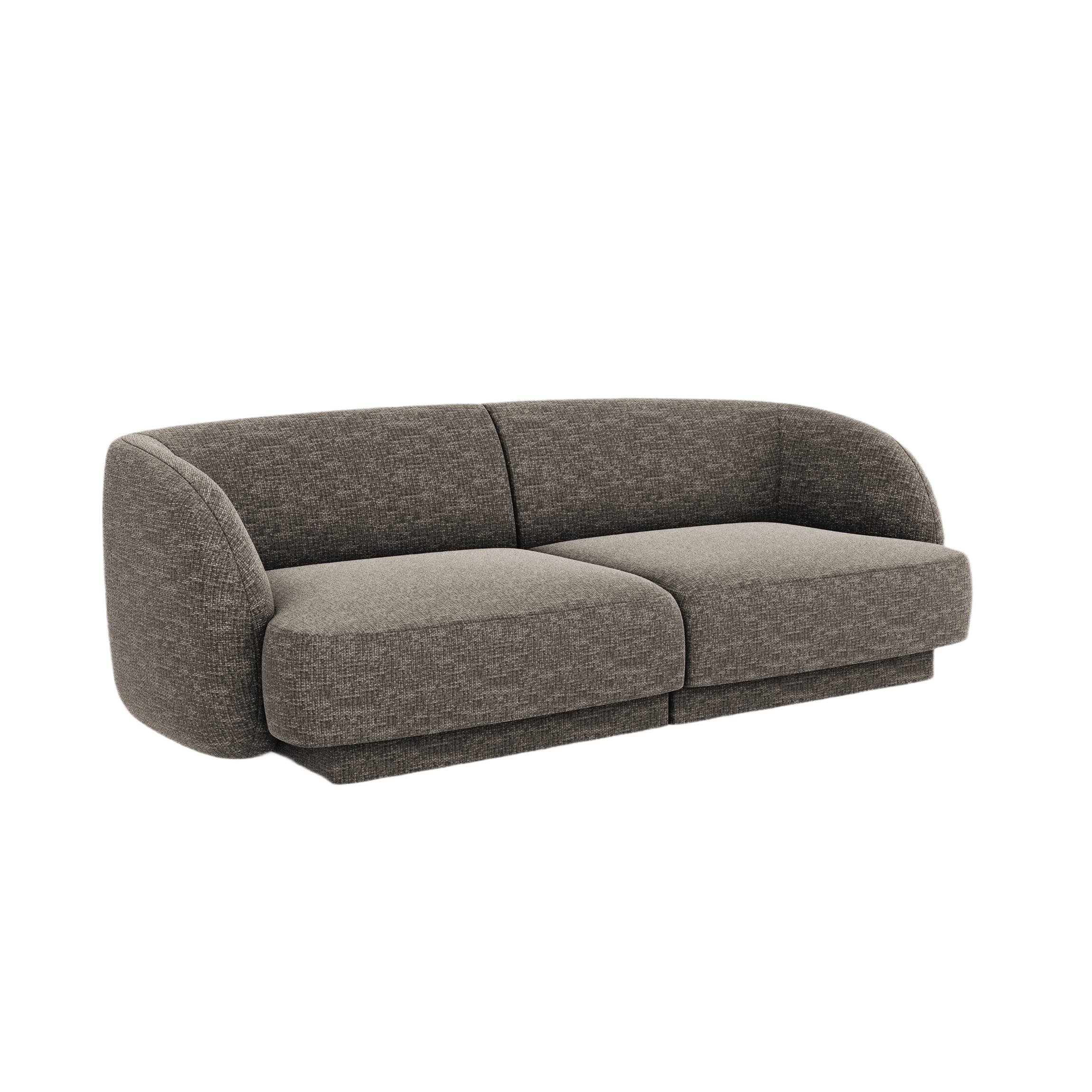 2-seater Sofa MILEY gray chenille silky [Monika corrected]
