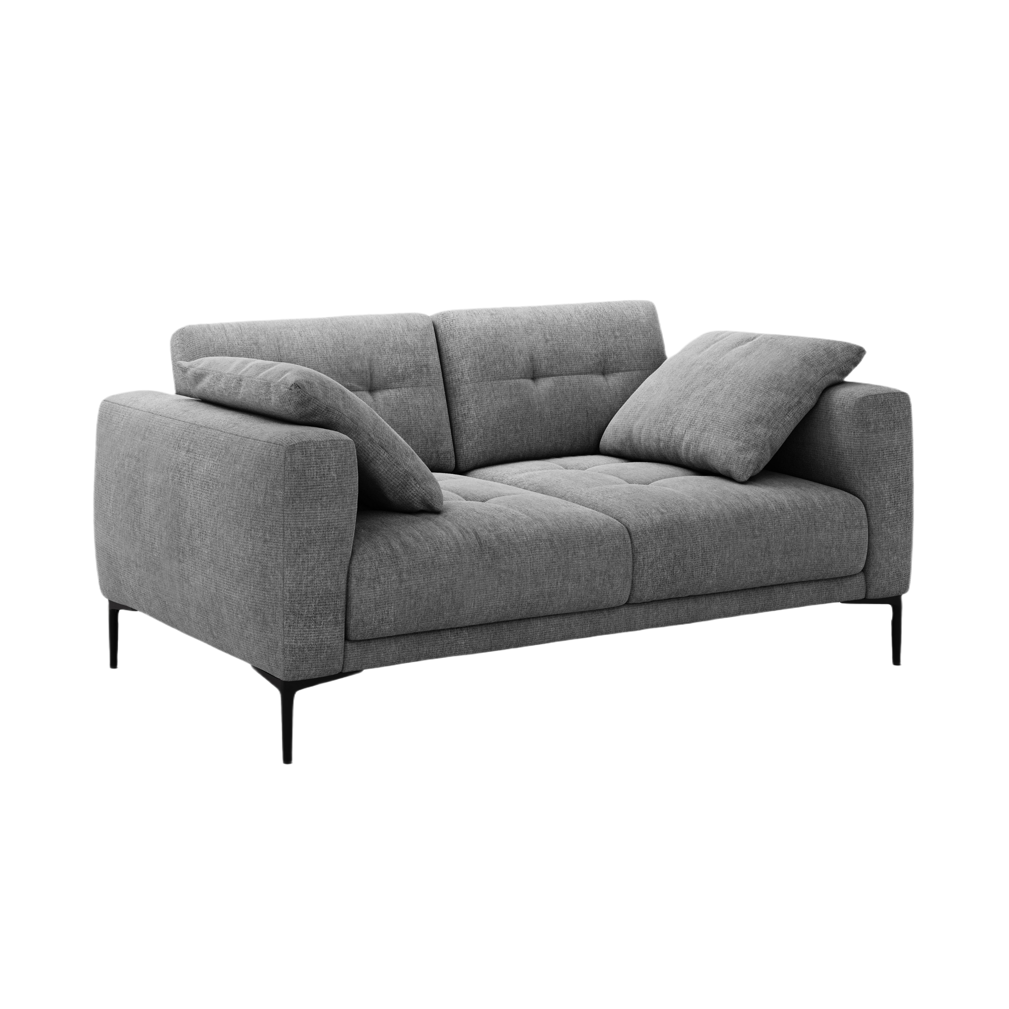 BEMY gray chenille 2-seater sofa