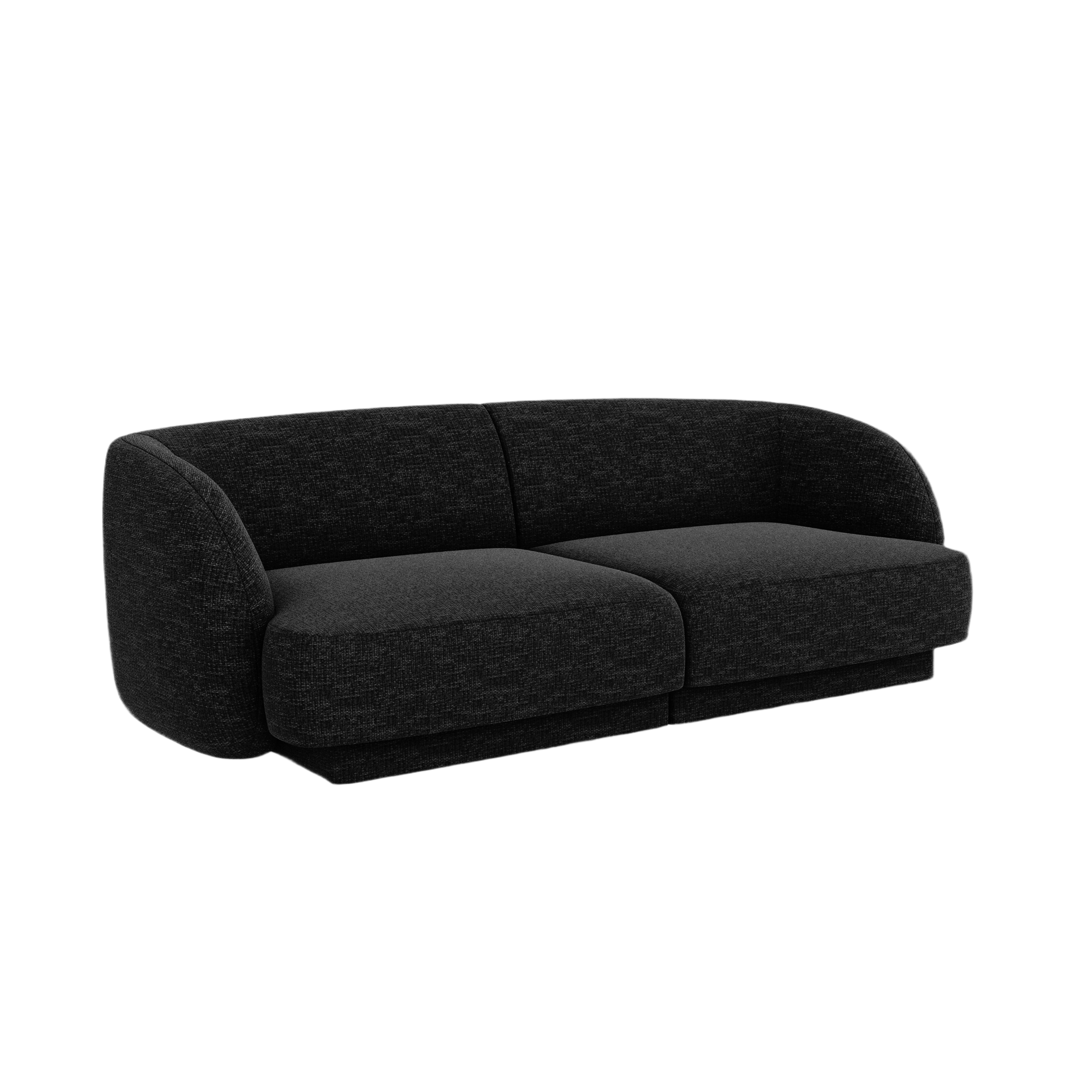 Sofa 2-sitzig MILEY schwarz Chenille