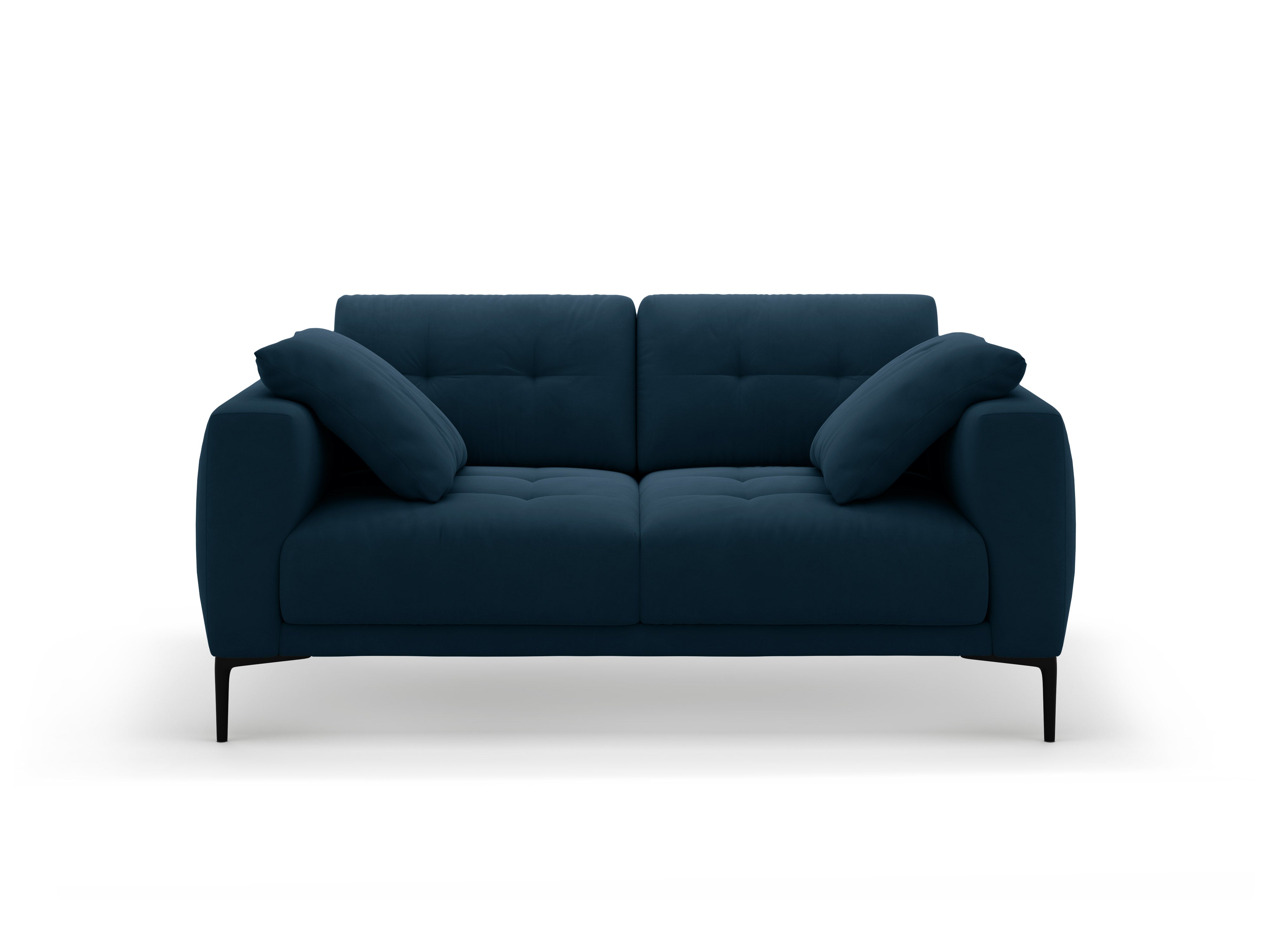 BEMY royal blue velvet 2-seater sofa