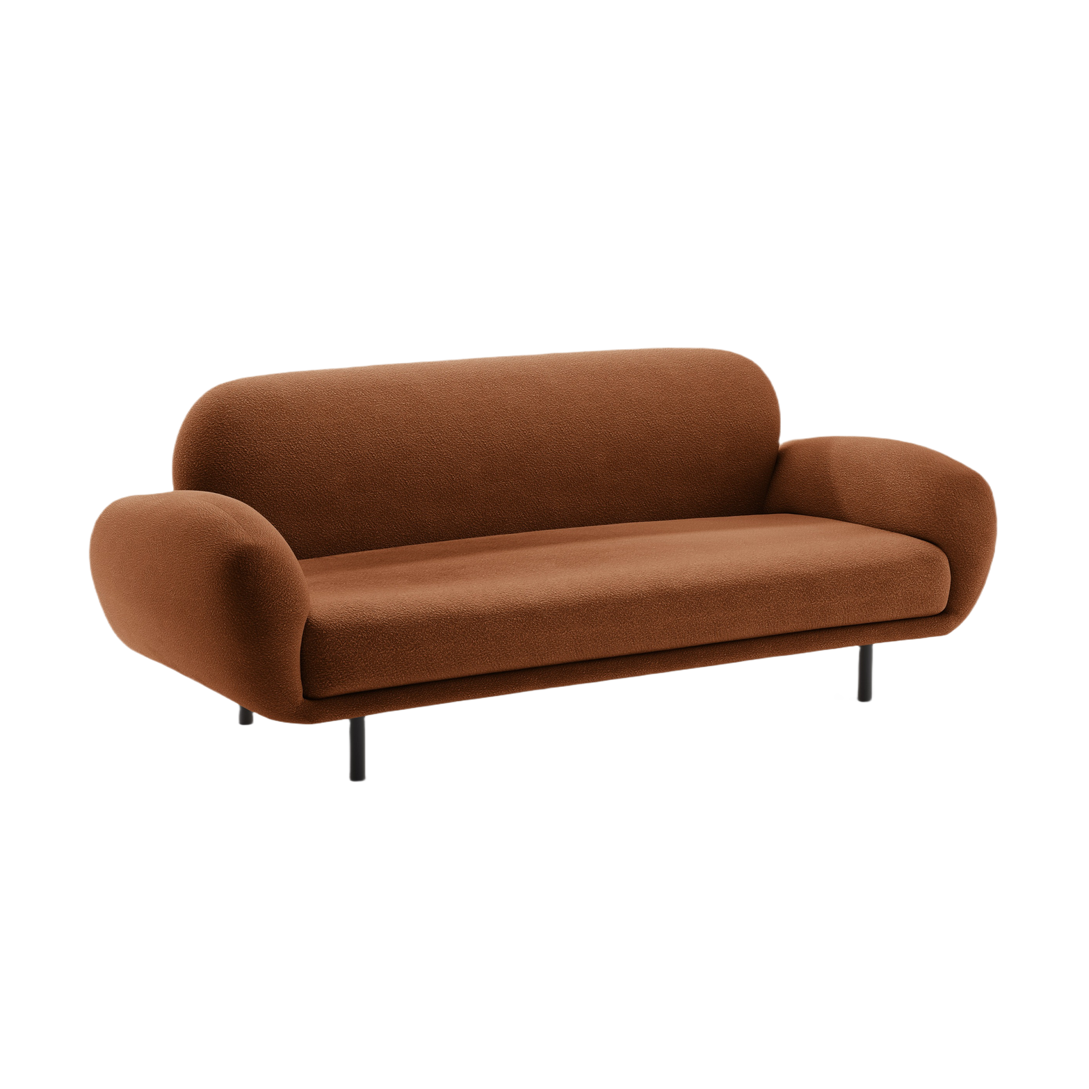 Sofa 2,5-sitzige POPPY terracotta Boucle