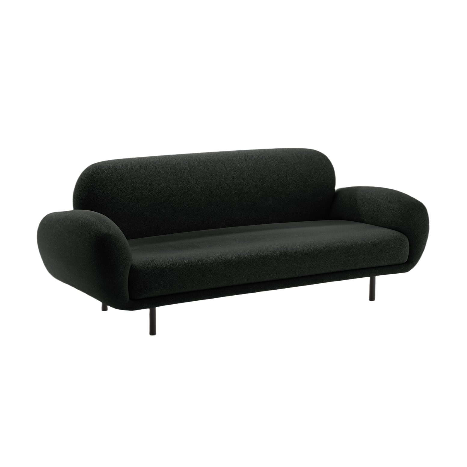 2.5-seater Sofa POPPY black boucle
