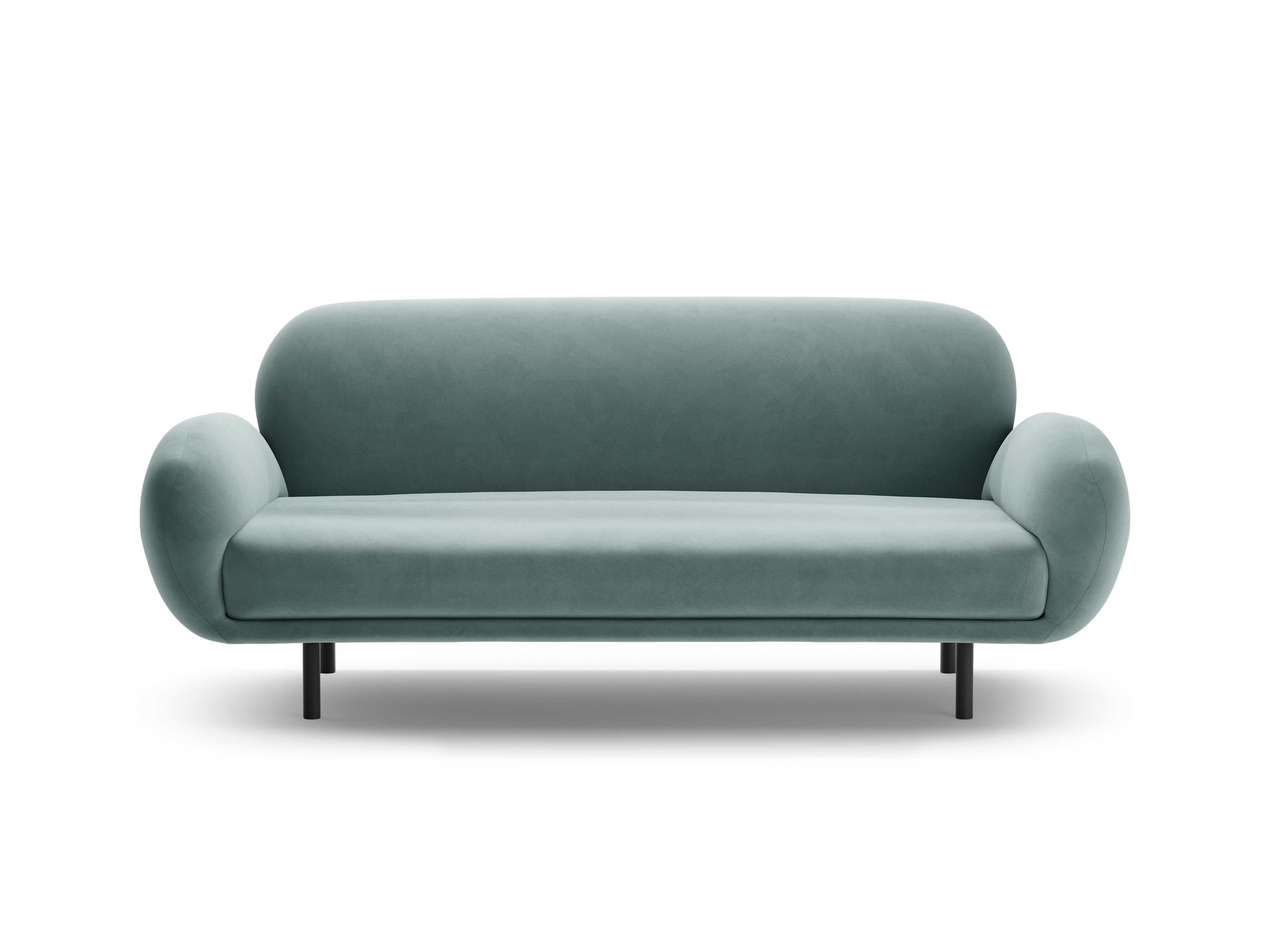 Velvet sofa 2.5-seater POPPY light blue