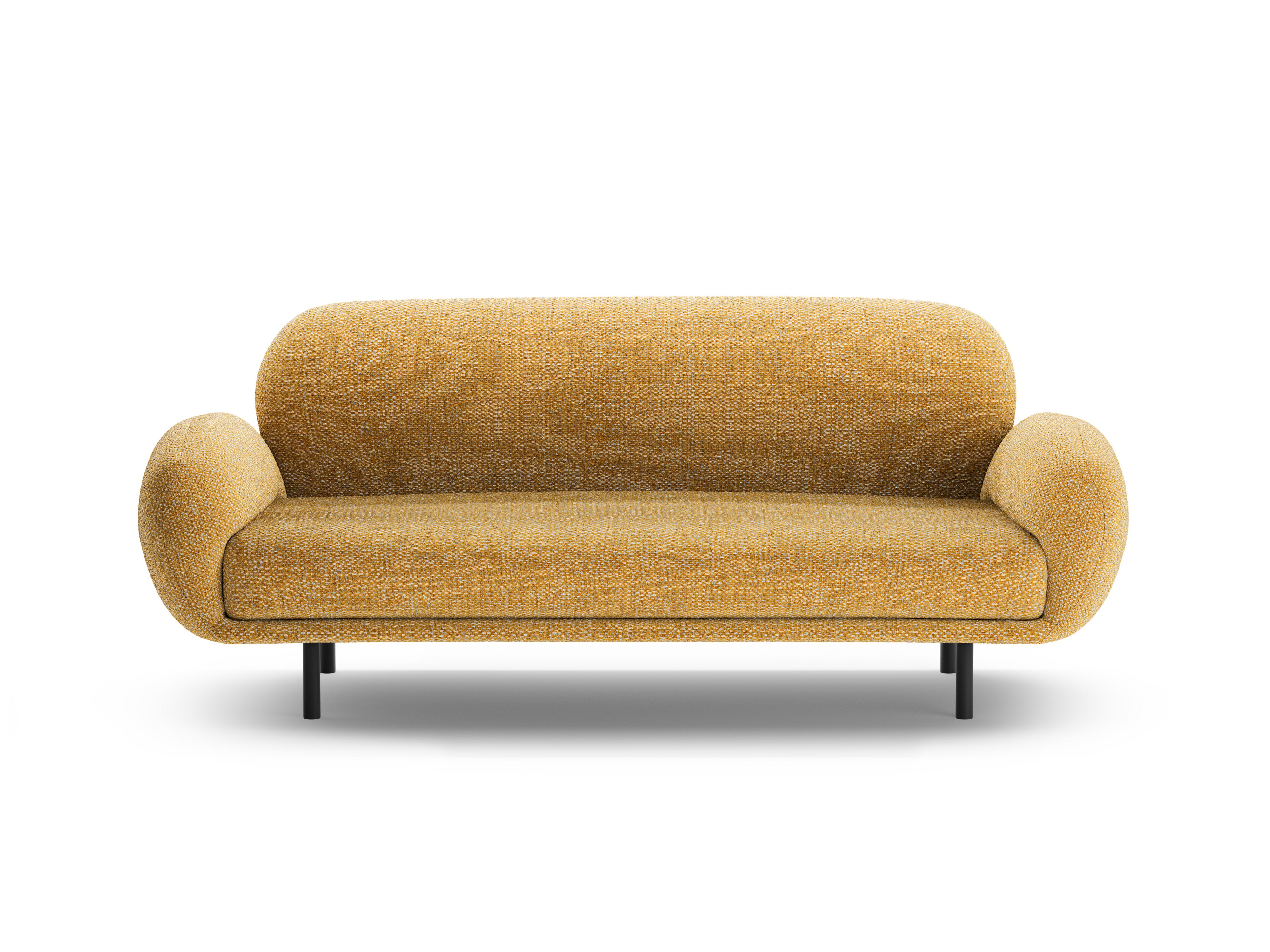 2.5-seater POPPY mustard chenille sofa