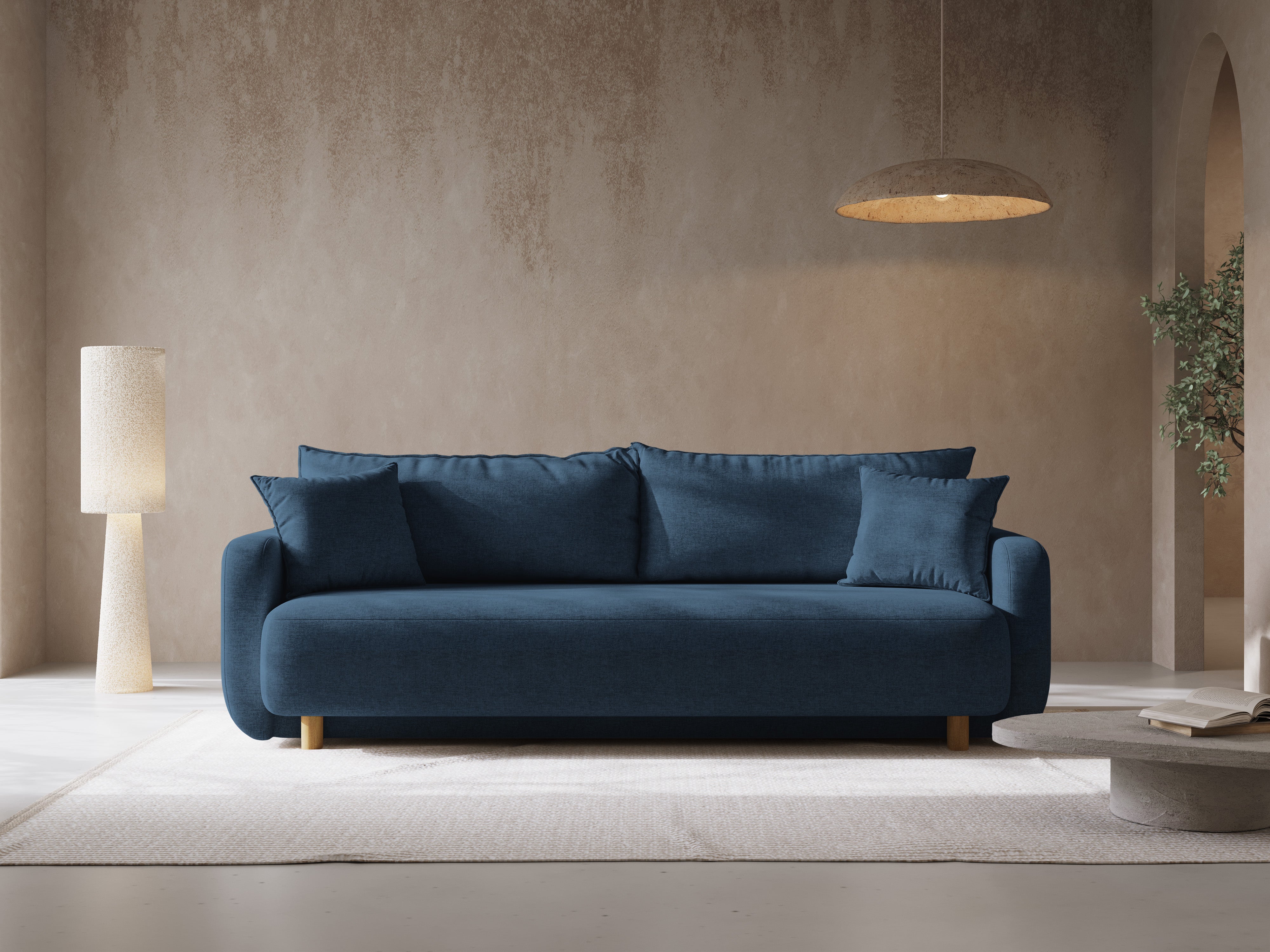 3-seater sofa with sleeping function ELEN navy chenille [Monika] [Julia spr]